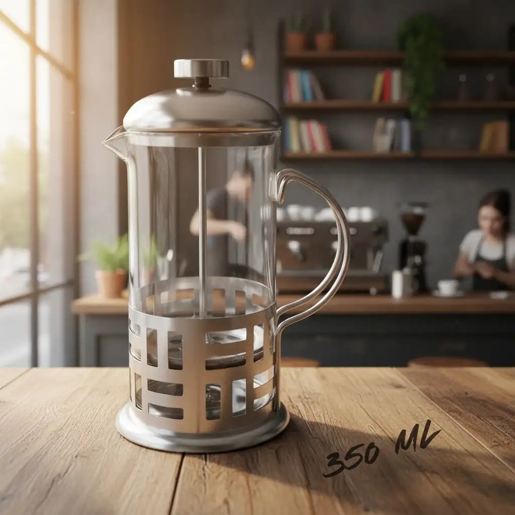 Metal French Press Filtre Kahve ve Bitki Çayı Demliği 350 ML - 350 ML