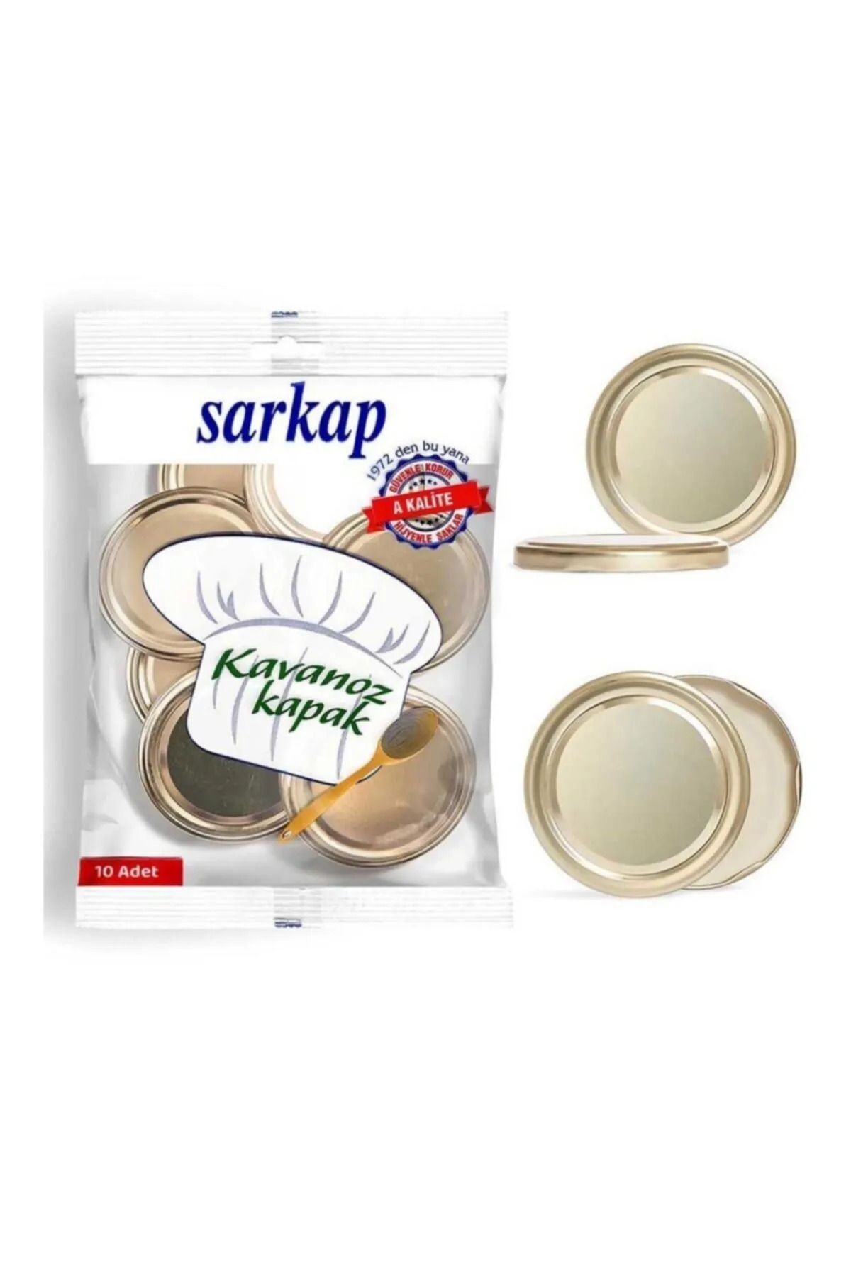 Kavanoz Kapağı Gold 10 Adet, Hijyenik Paketli Kavanoz Kapağı