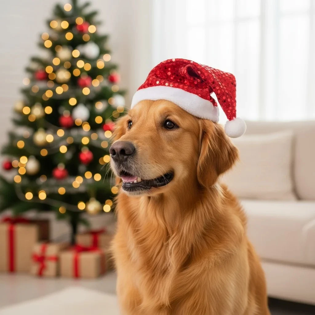 Yılbaşı Şapkası Kırmızı Pullu Parlak Noel Baba Şapkası