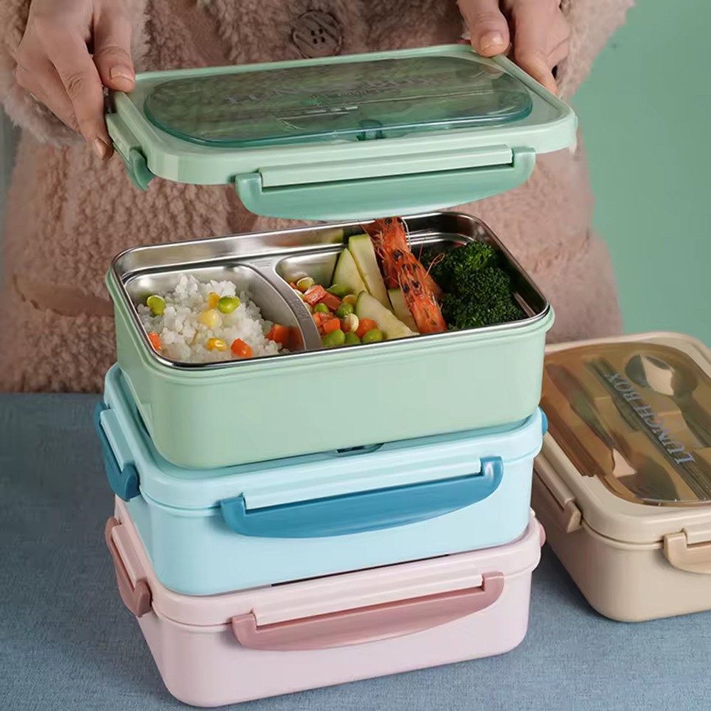 304 Paslanmaz Çelik Yemek Kabı Bölmeli Sızdırmaz Lunchbox
