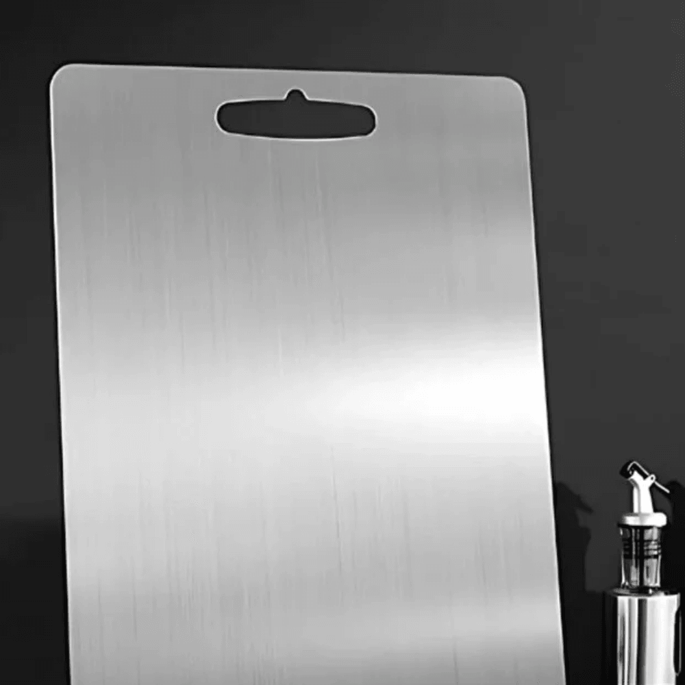 Paslanmaz Çelik Kesme Tahtası 24x34 cm – Küf ve Koku Önleyici Mutfak Tahtası