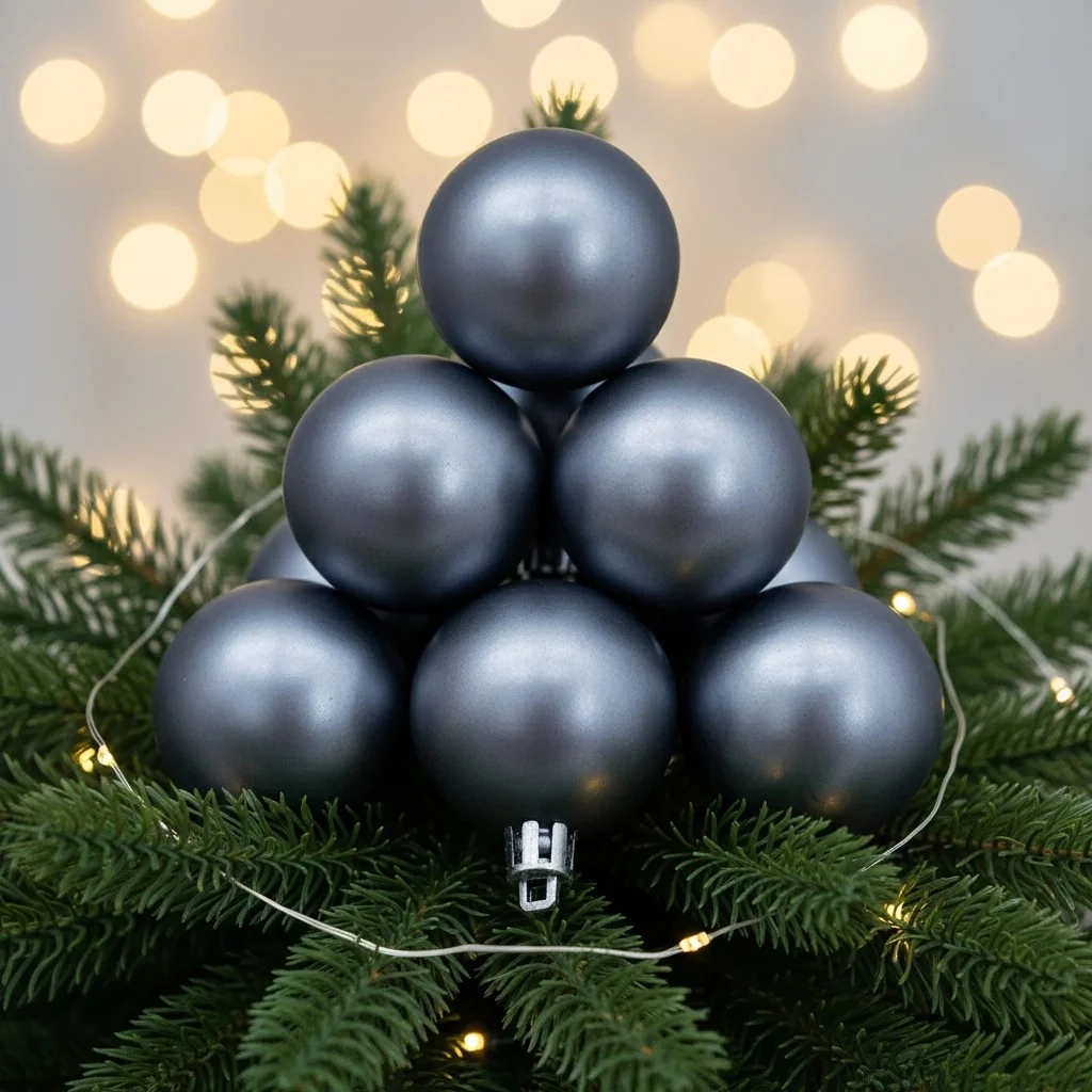 Yılbaşı Süsü 6’lı Metalize Renk Top Seti 4 cm