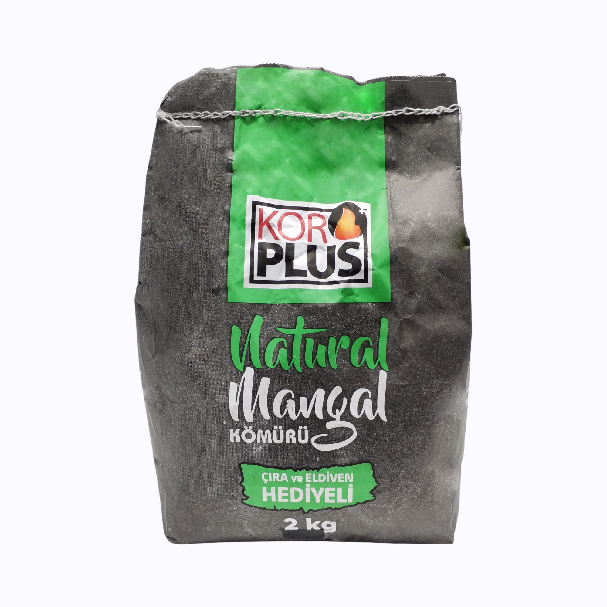 Naturel Mangal Kömürü 2 kg | Çıra ve Eldiven Hediyeli