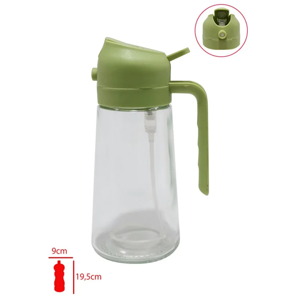 Çift Fonksiyonlu Cam Yağdanlık (Sprey+Dökme) 450 ML