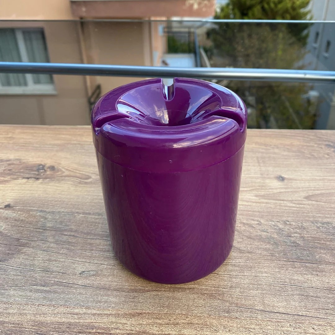 Yanmaz Renkli Plastik XL Kokusuz Küllük, Silindir Küllük