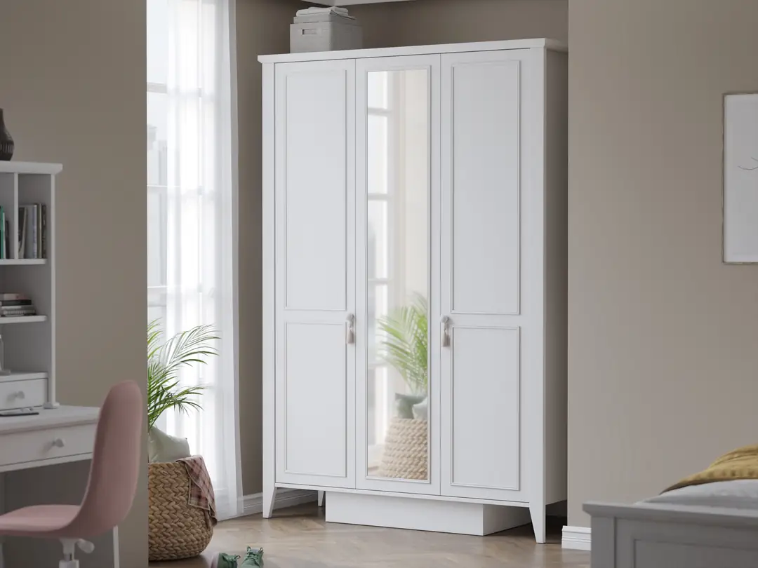 Siena White 3 Kapaklı Dolap