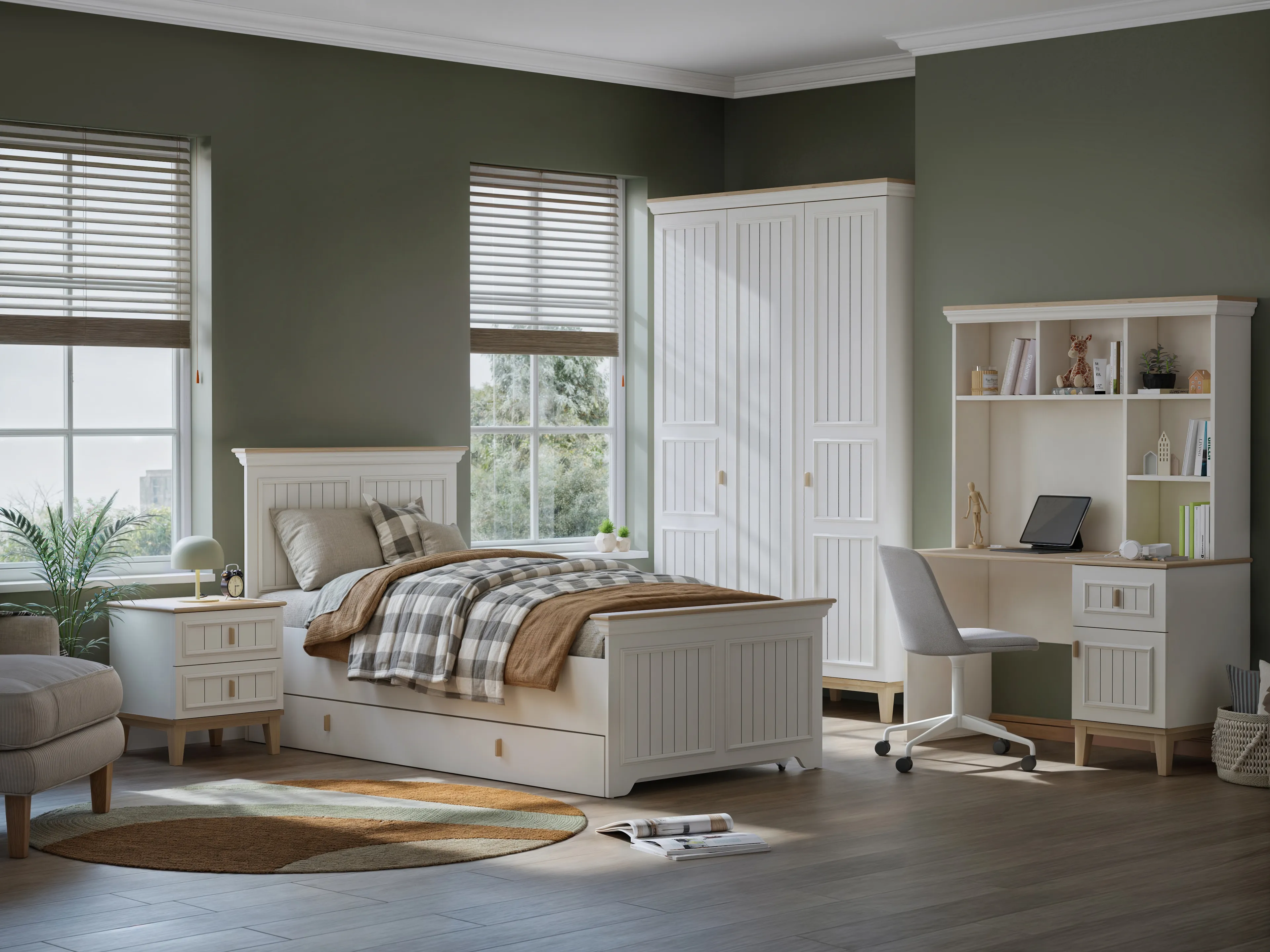 Forte Genç Odası - Ahşap Krem - Piyano Genç Odası