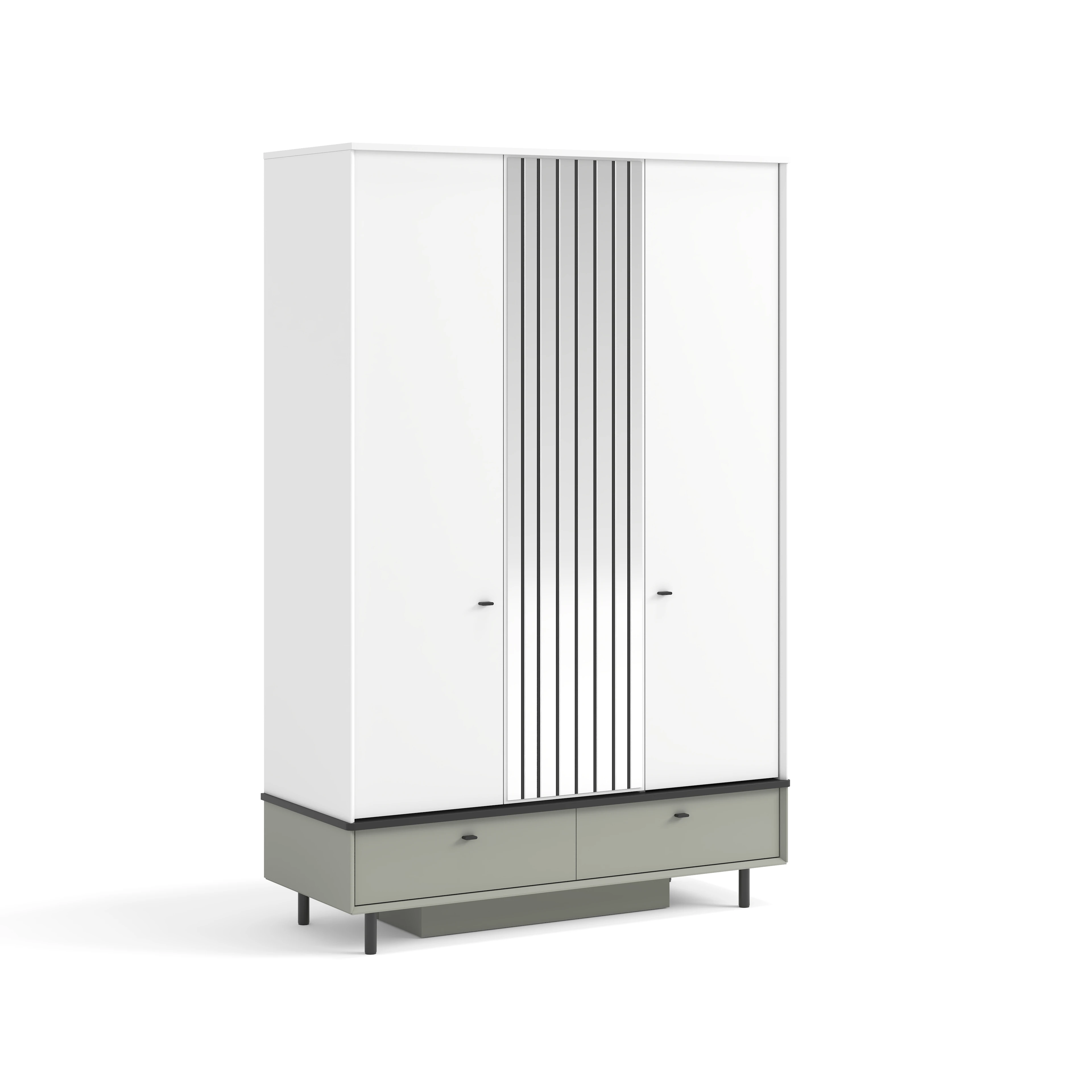 Petra Genç Odası - 3'lü Takım - Beyaz Antrasit - Piyano Genç Odası