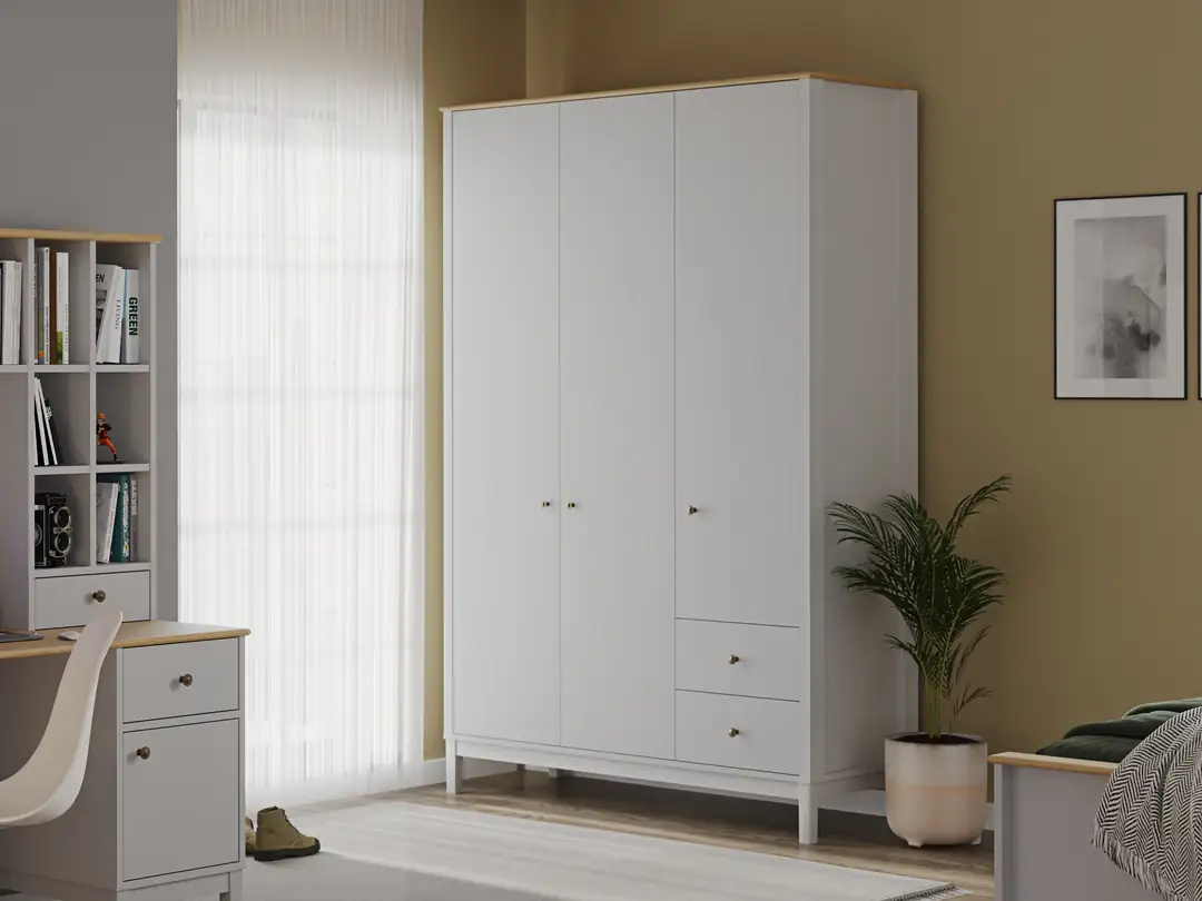 Etro Grey 3 Kapaklı Dolap