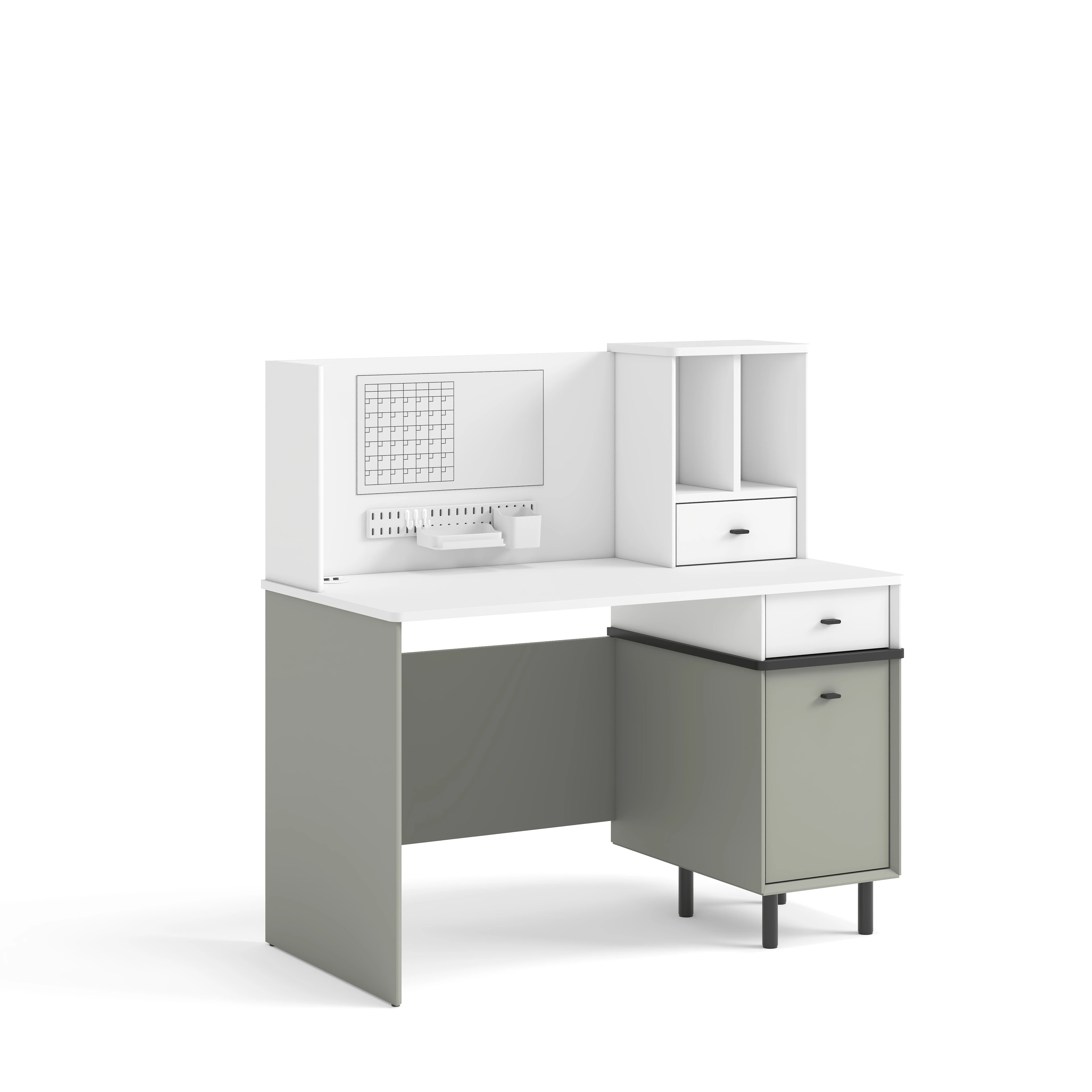 Petra Genç Odası - 3'lü Takım - Beyaz Antrasit - Piyano Genç Odası