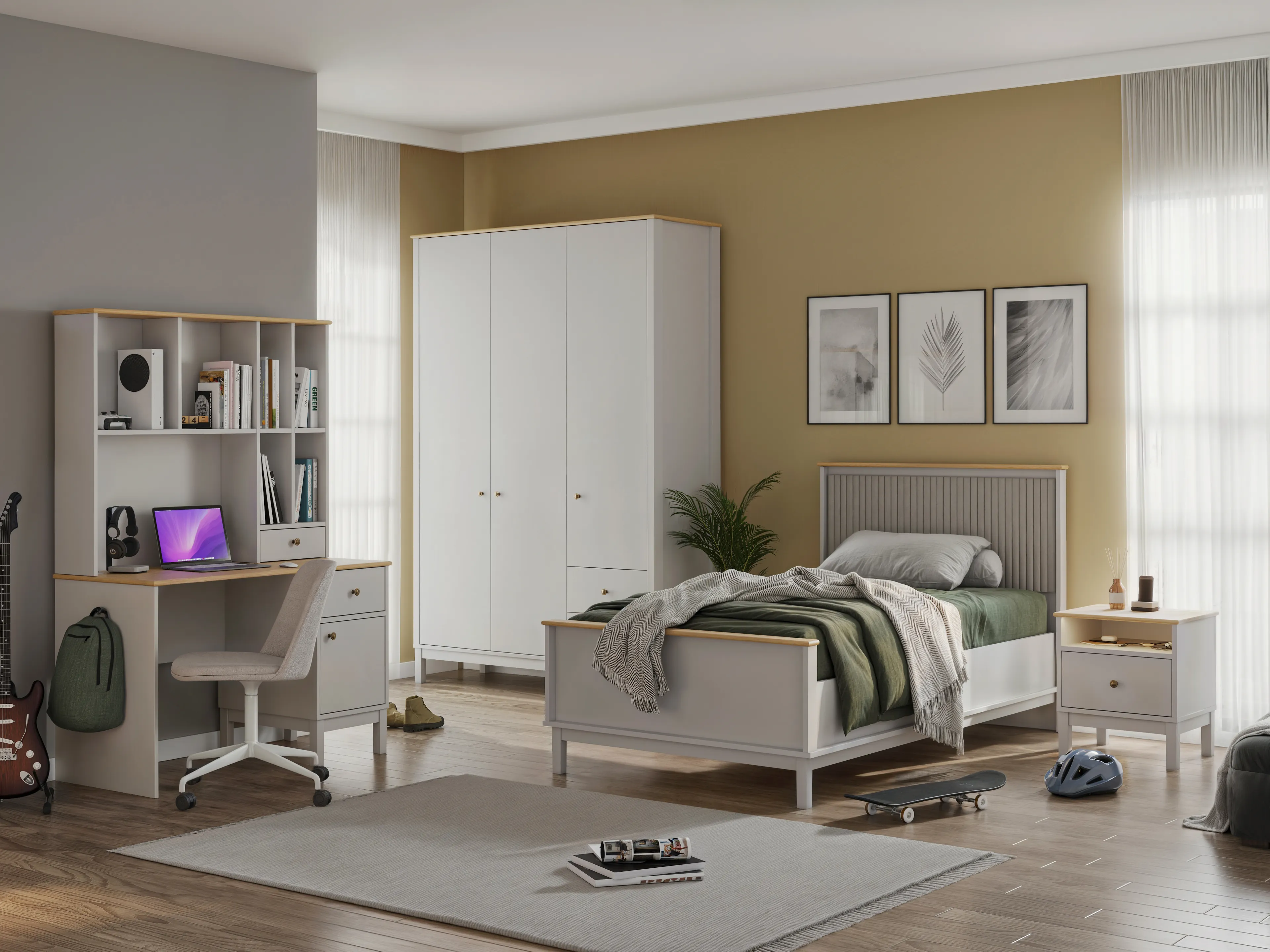 Etro Grey Genç Odası - Gri - Piyano Genç Odası