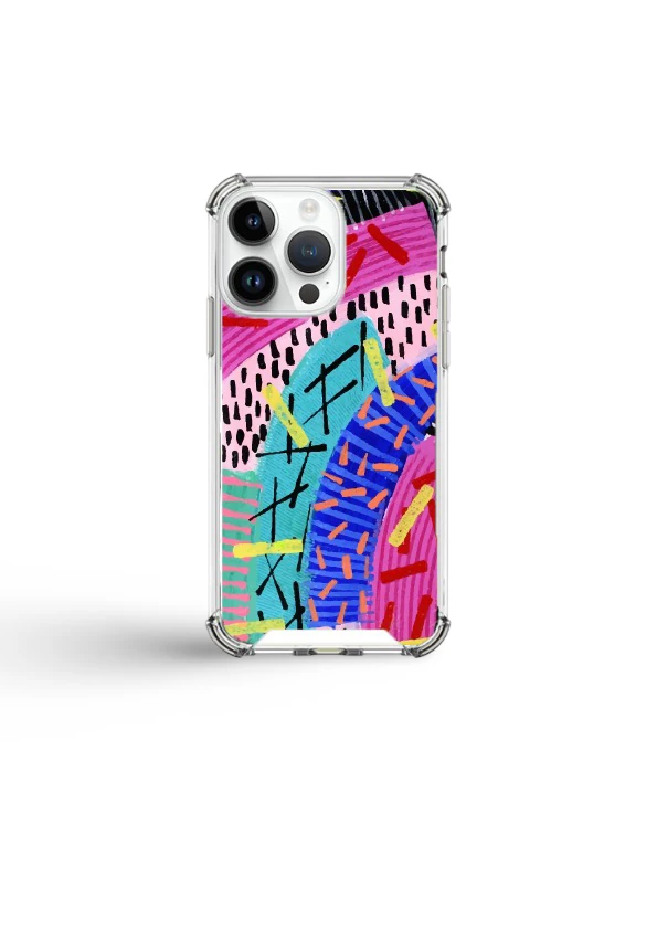 Apple iPhone Silikon Kılıf - Line Desen - Fuşya Lines