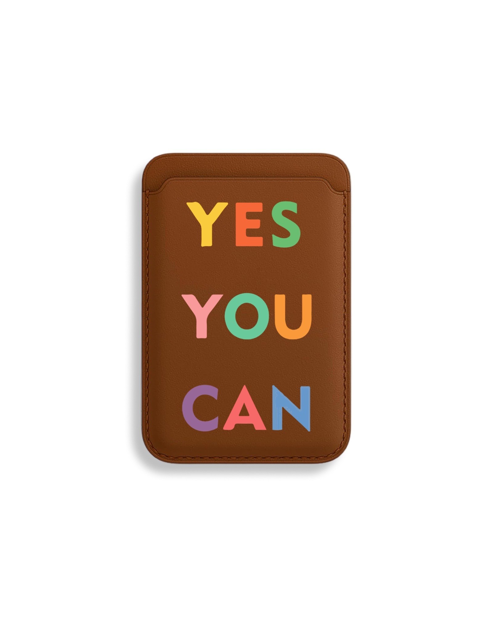 Apple iPhone Cüzdan Kartlık Taba Motto - Yes you can