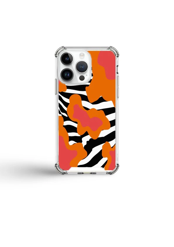 Apple iPhone Silikon Kılıf - Zebria Desen - Fresh Zebria  - Turuncu