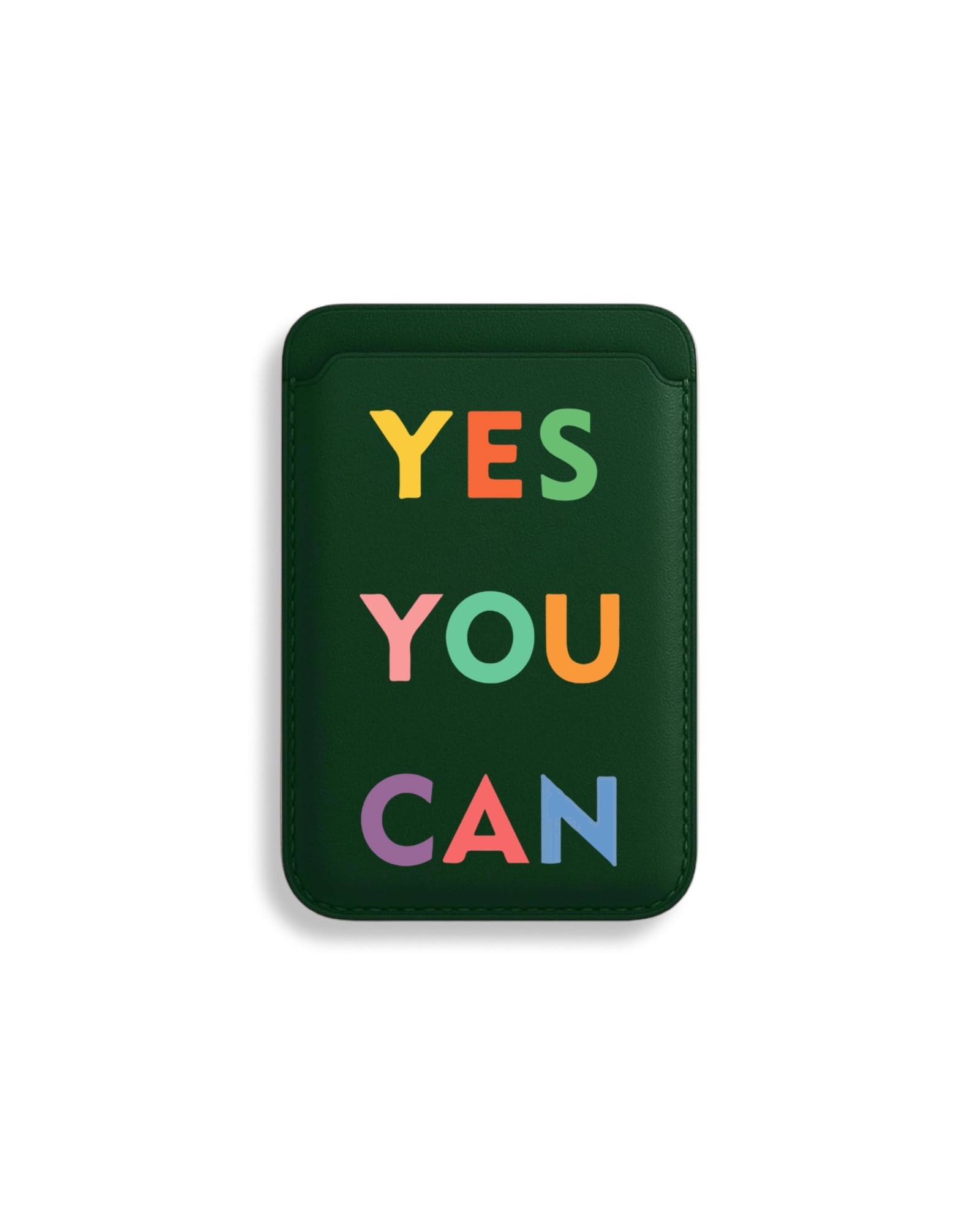 Apple iPhone Cüzdan Kartlık yeşil Motto - yes you can