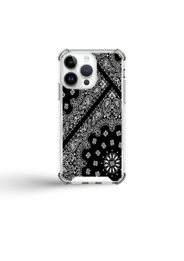 Apple iPhone Silikon Kılıf - Bandana Desen - Siyah