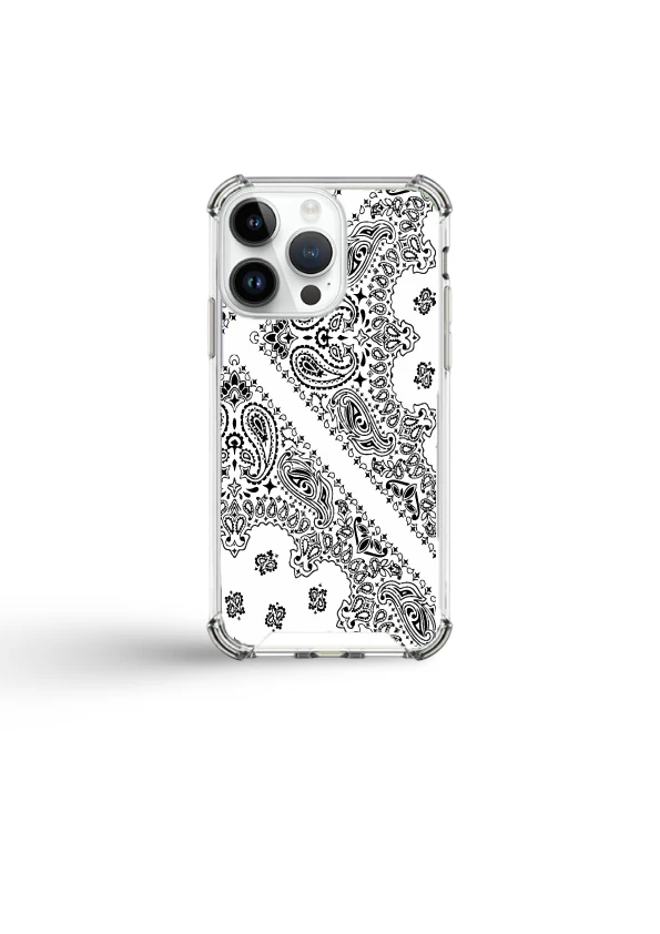 Apple iPhone Silikon Kılıf - Bandana Desen - Beyaz