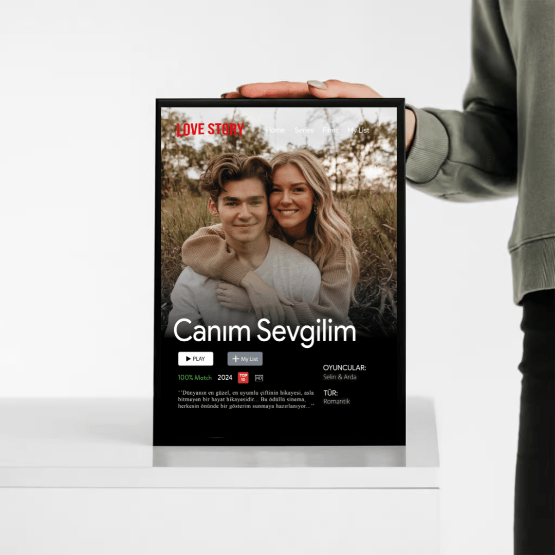 Netflix Tablosu | Kişiselleştirilmiş Netflix Posteri | Aile, Arkadaşlar ve Çiftler İçin Özel Hediye