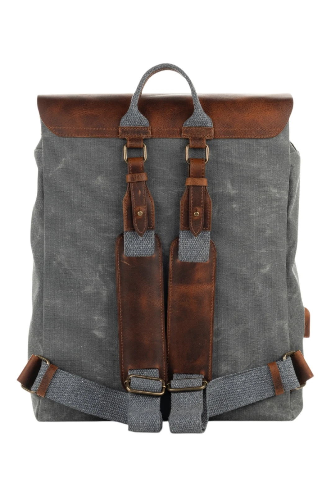 Babil Backpack Mumlu Kanvas Deri Sırt Çantası