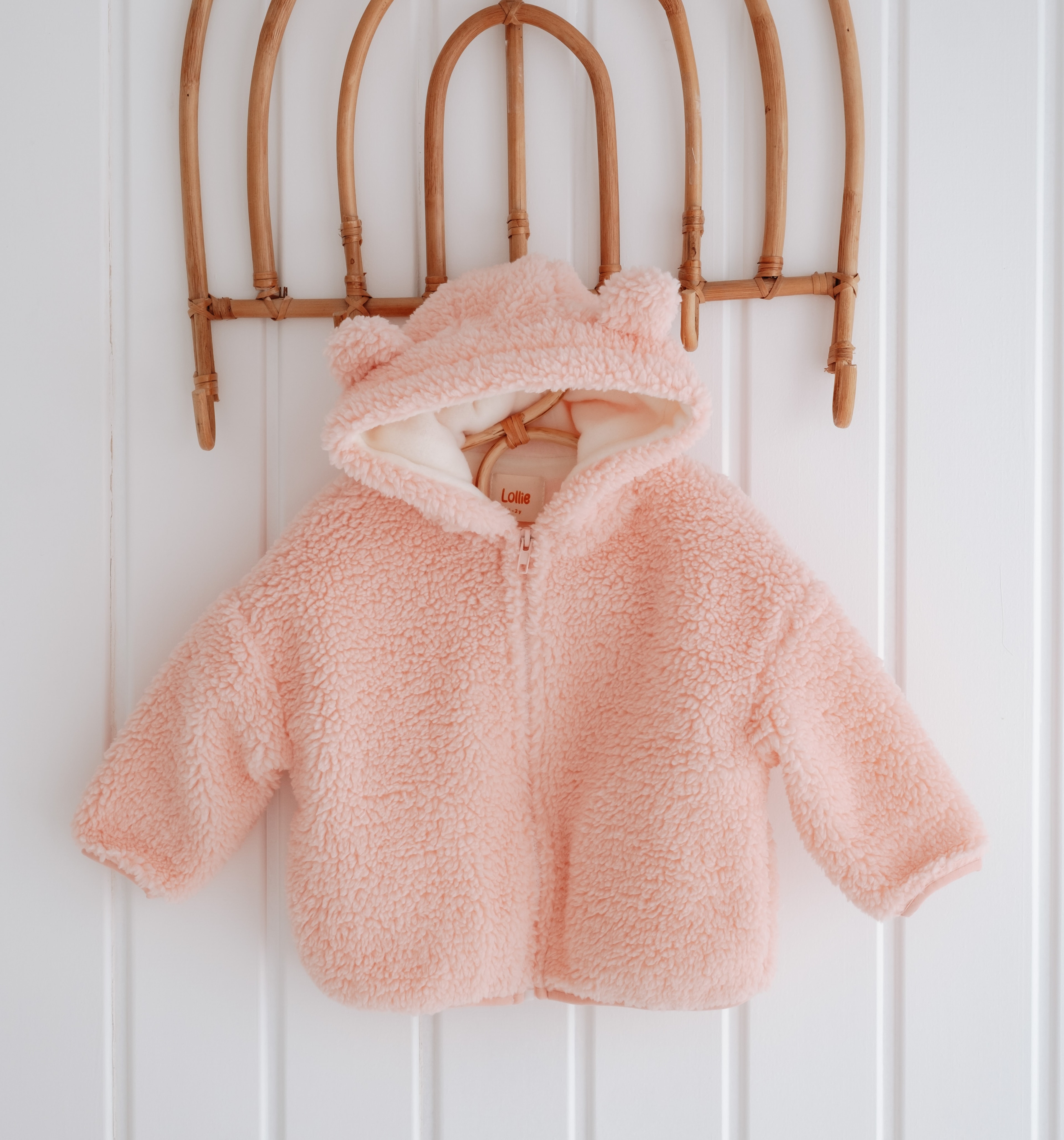 Kapüşonlu Teddy Mont - Pembe