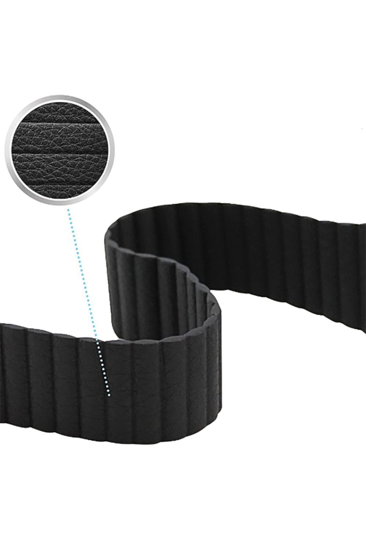 Watch 44mm Uyumlu KRD-09 Deri Lop Zore Kordon Kırmızı