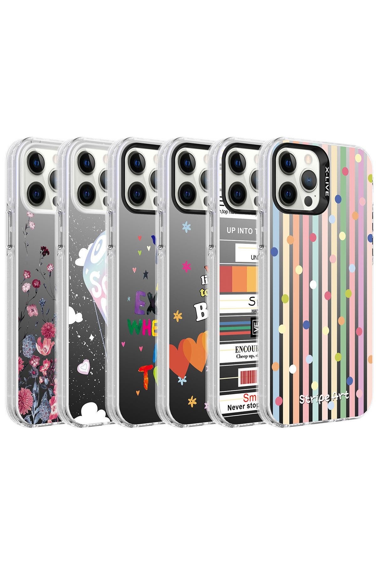 iPhone 12 Pro Uyumlu Desenli Zore Silver Sert Kılıf-You