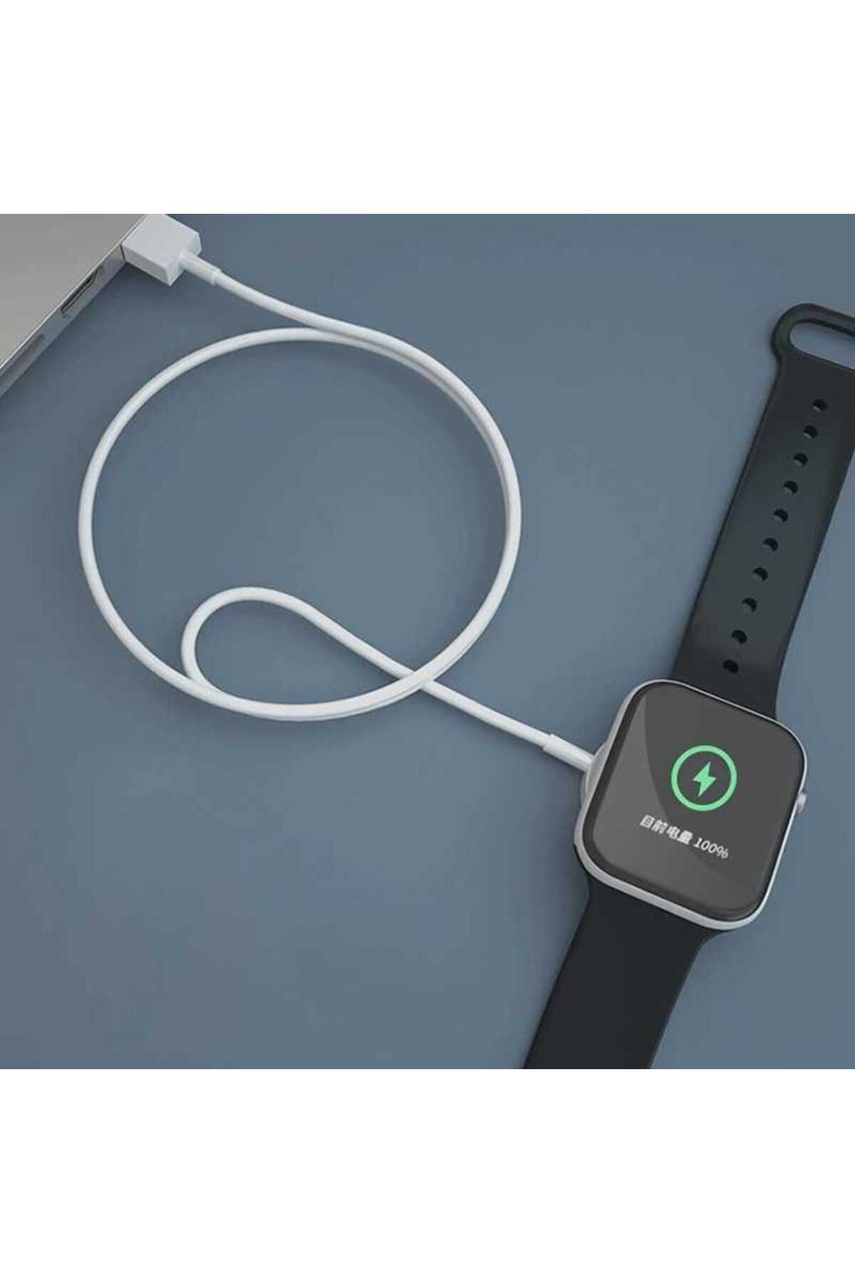 Beyaz Apple Watch Usb Şarj Uyumlu Kablosu-Zore