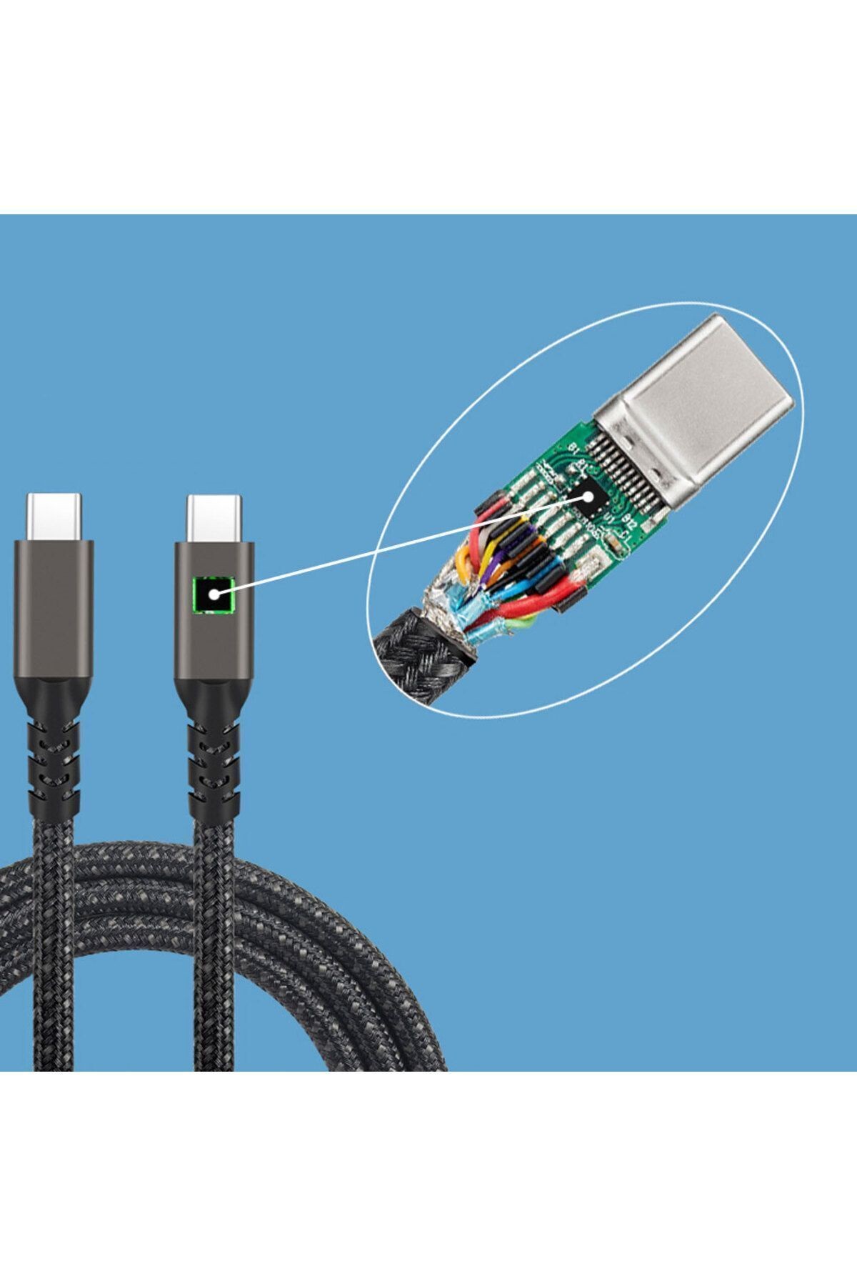 2.Jenerasyon Type-C to Type-C USB3.2 PD Data Kablosu 100W 20Gbps 4K@60Hz 0.5 Metre