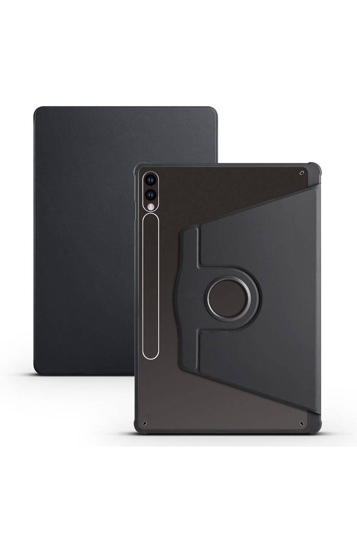 Galaxy Tab S9 Plus Kılıf  Zore Termik Kalem Bölmeli Dönebilen Standlı Kılıf-Pembe