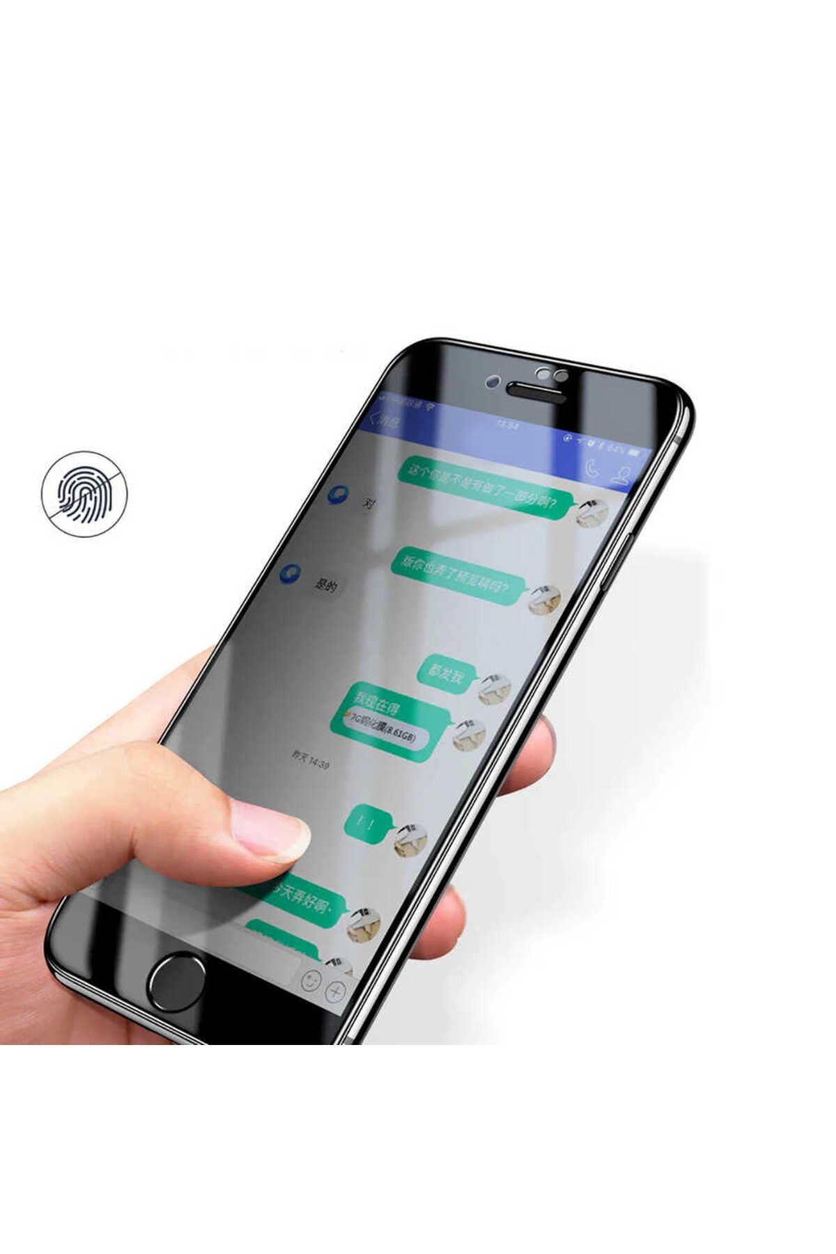 iPhone 8 Plus Uyumlu Davin 5D Privacy Cam UNS Ekran Koruyucu