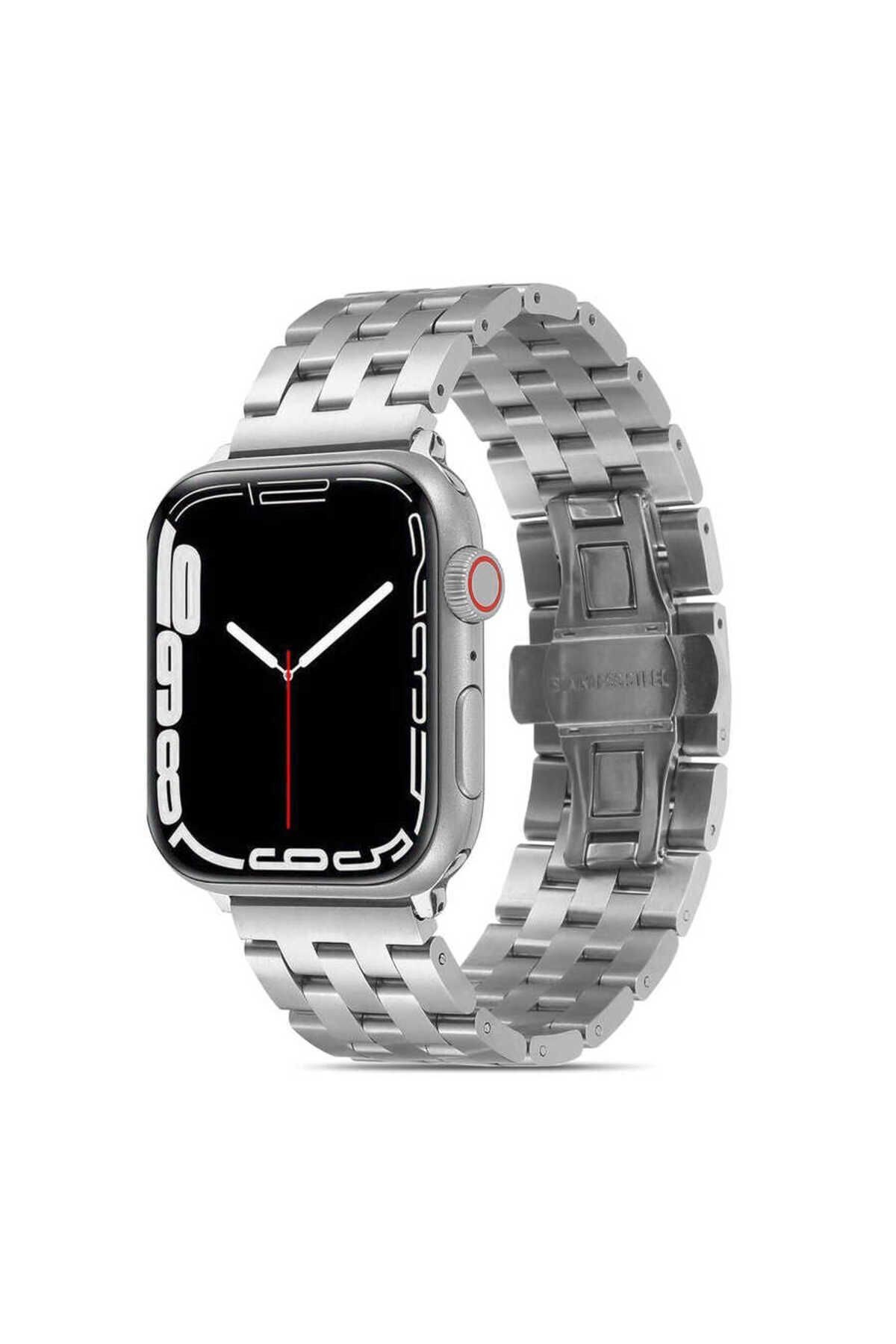 Watch 44mm Uyumlu KRD-20 Metal Zore Kordon-Rose Gold