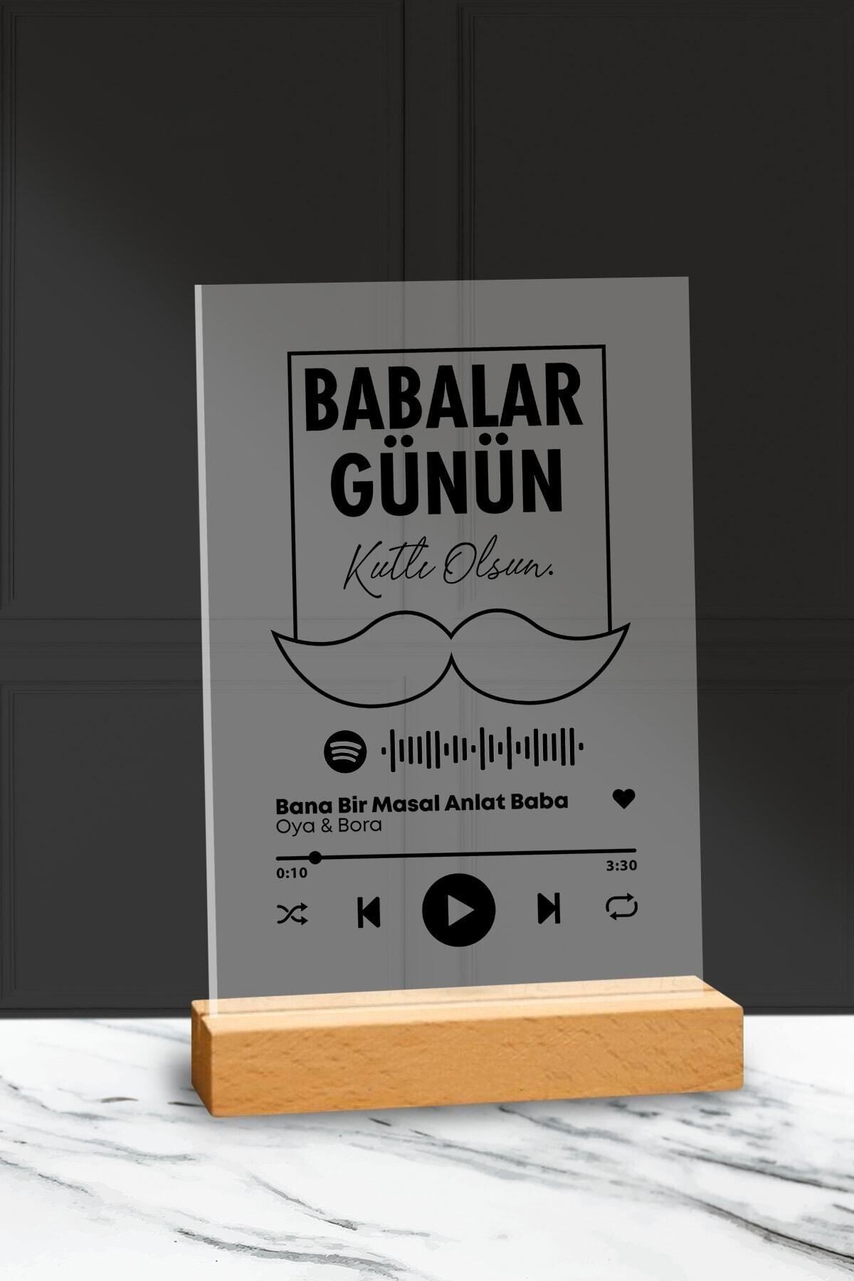 BABALAR GÜNÜNE ÖZEL HEDİYE SPOTİFY BARKODLU PLAK (13X18CM)