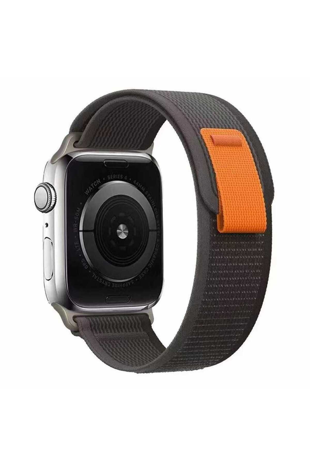 Apple Watch 38mm Uyumlu Kordon Trail Loop Hasır Yumuşak Kumaş Zore KRD-77 Kayış, Siyah