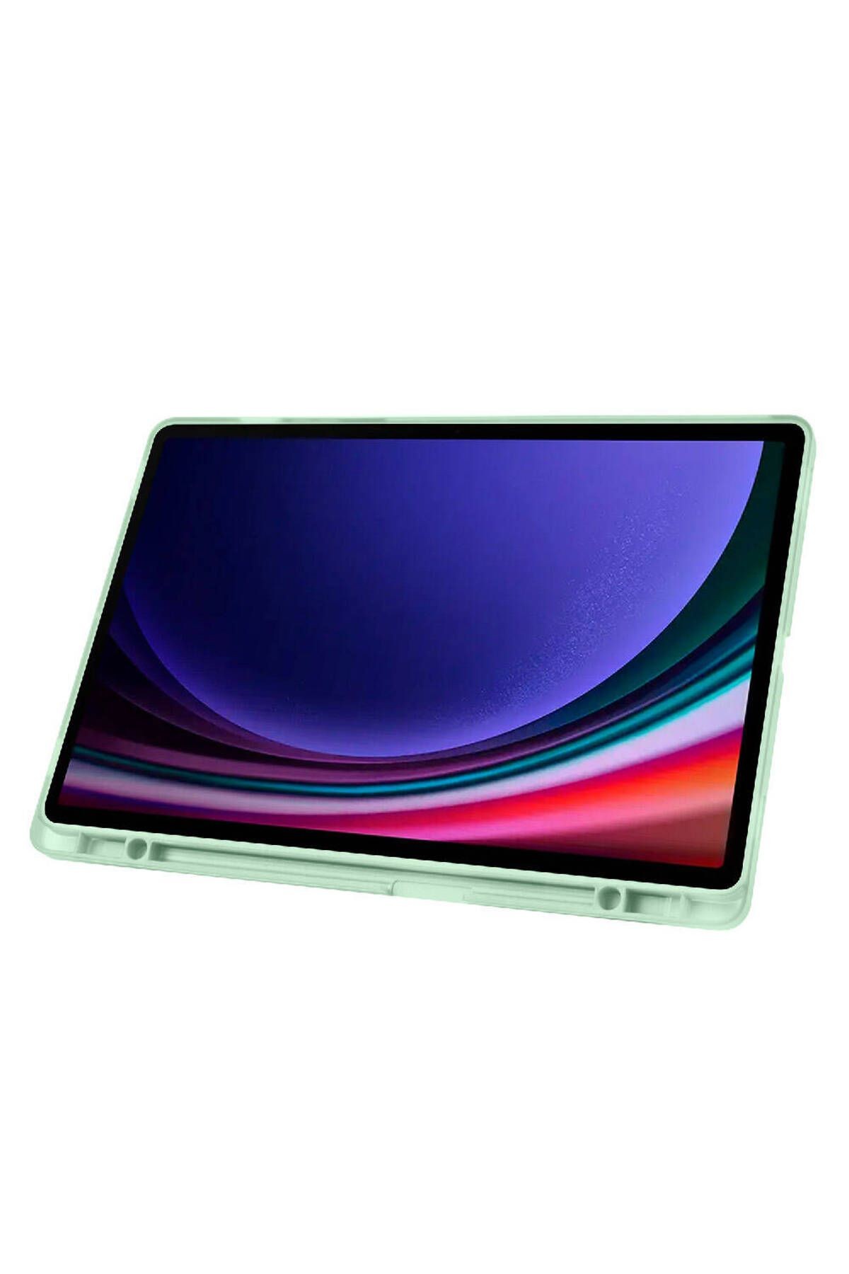 Galaxy Tab S9 Plus Kılıf  Zore Tri Folding Kalem Bölmeli Standlı Kılıf-Siyah