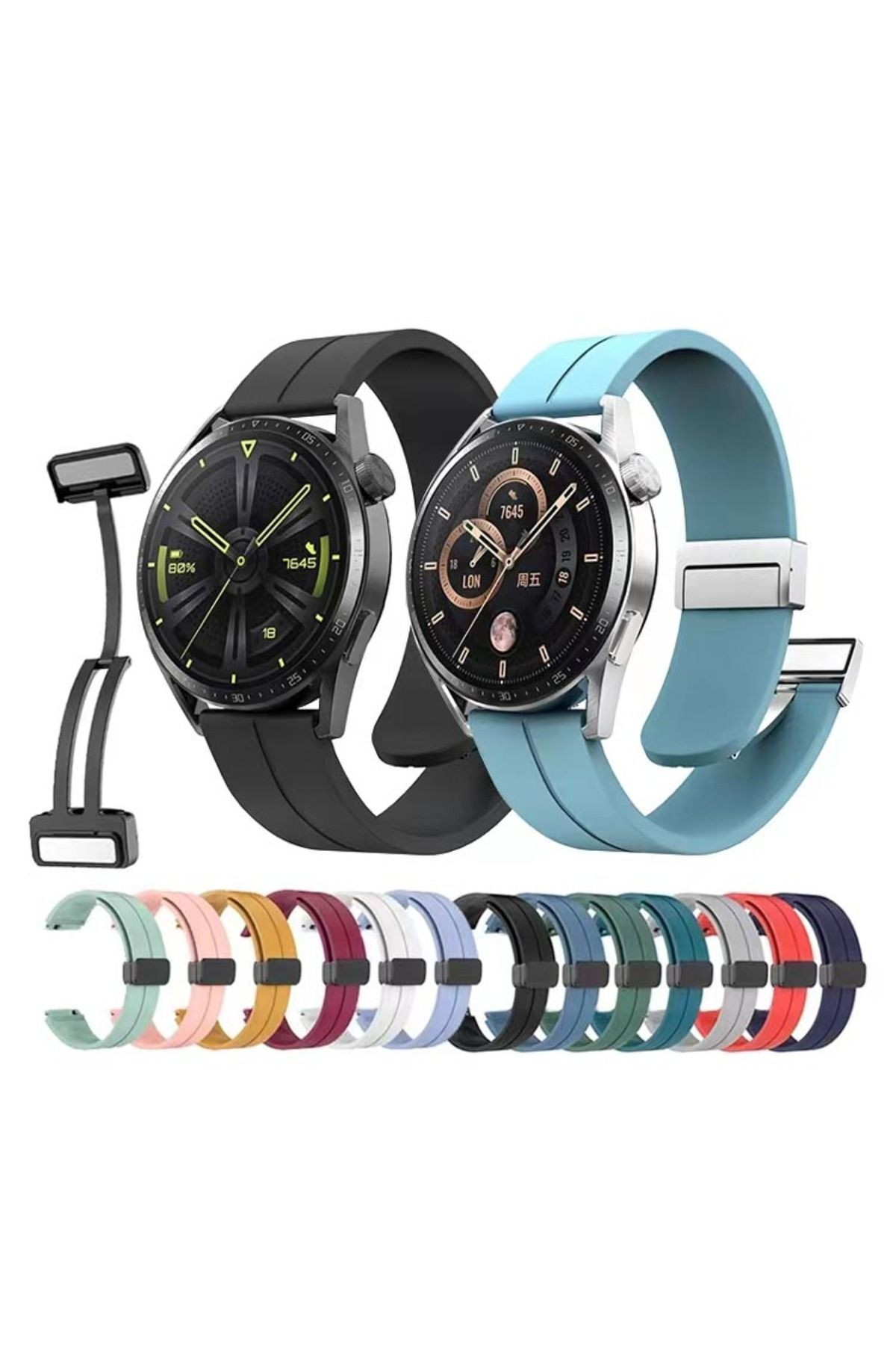 Galaxy Watch 46mm KRD-84 22mm Uyumlu Zore Kordon-Siyah