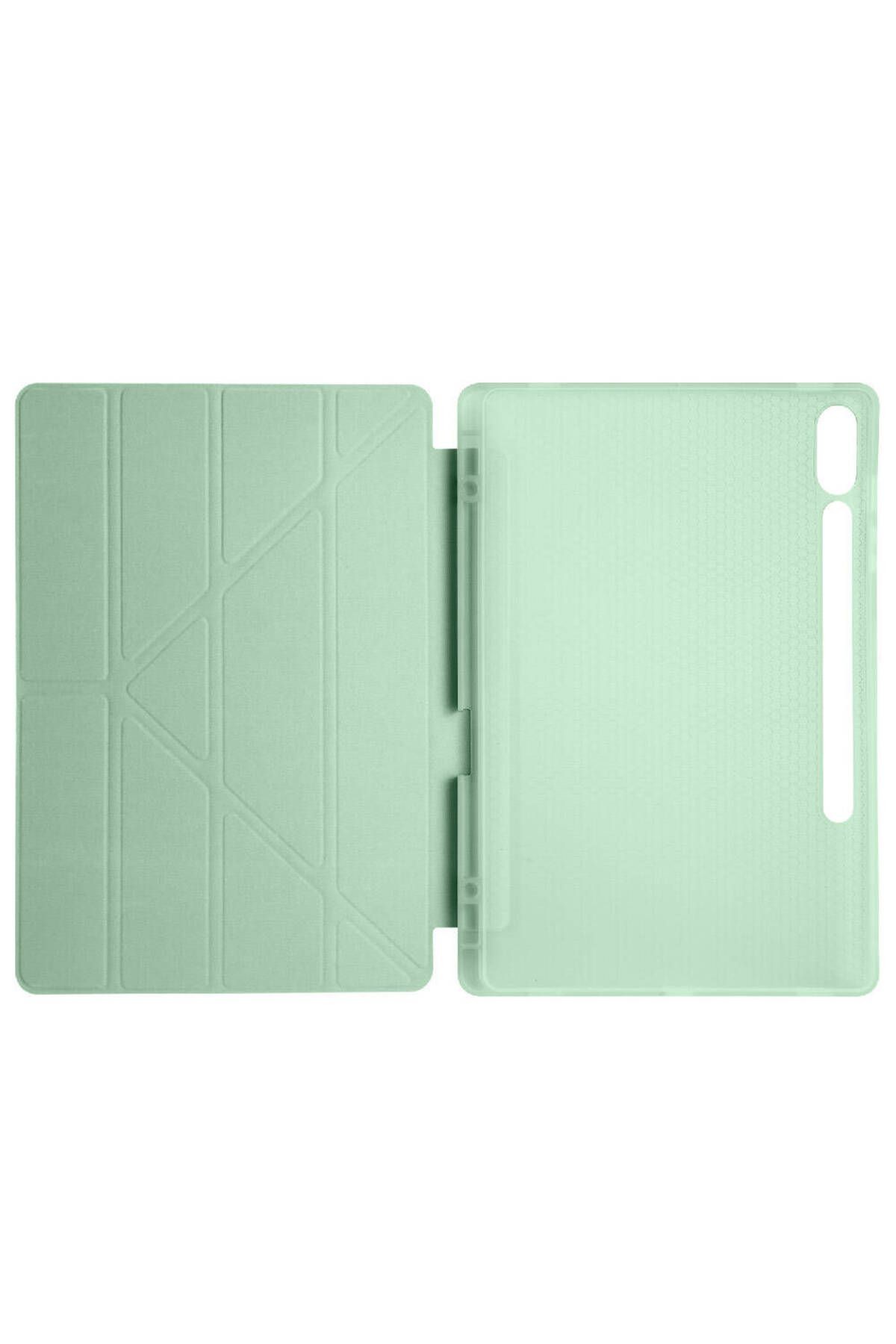 Galaxy Tab S9 Plus Kılıf  Zore Tri Folding Kalem Bölmeli Standlı Kılıf-Siyah
