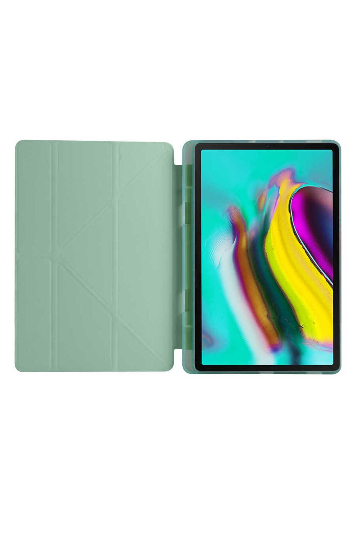 Galaxy Tab A7 10.4 T500 2020 Kılıf  Zore Tri Folding Kalem Bölmeli Standlı Kılıf-Mavi