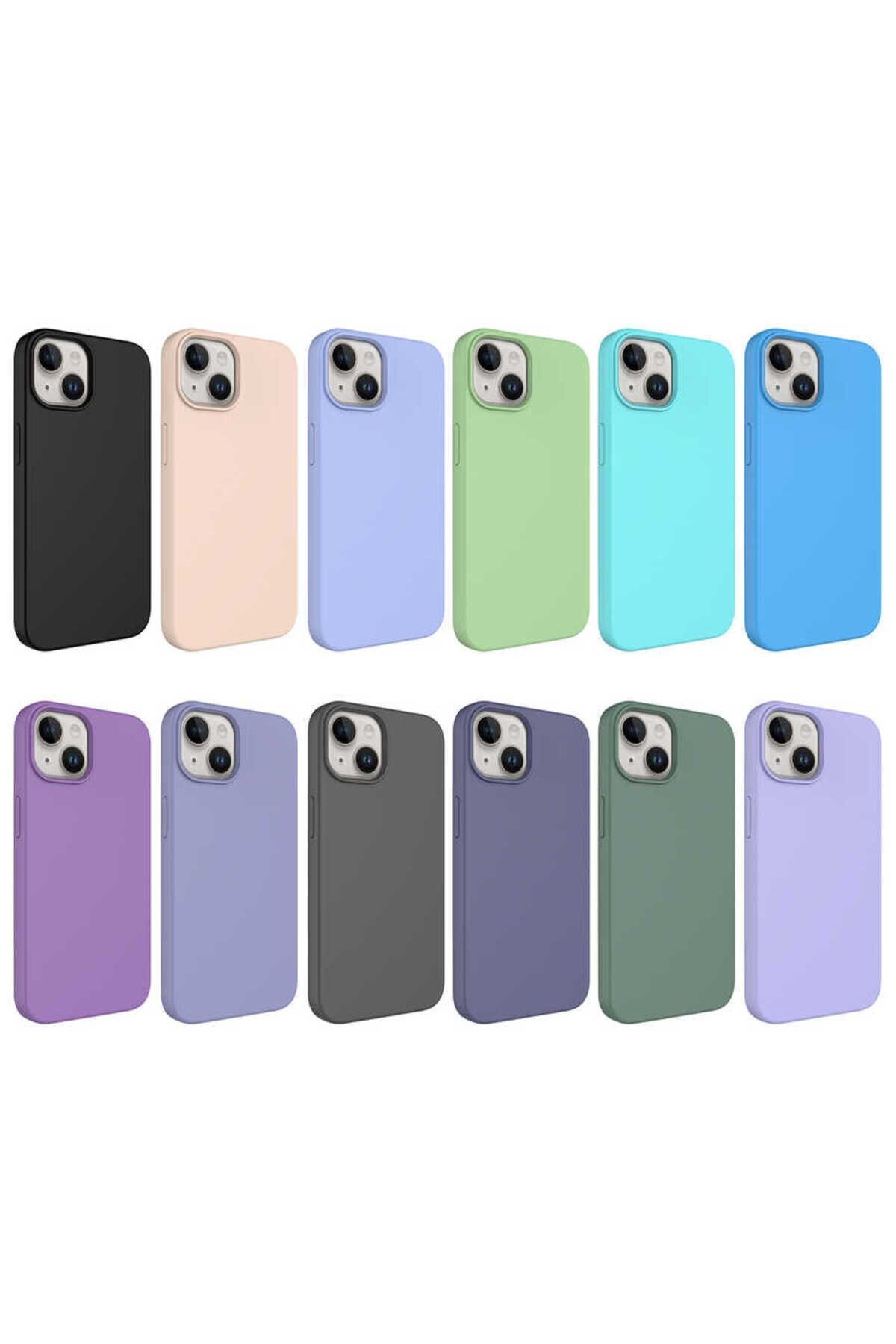 iPhone 14 Uyumlu Sıvı Teknolojili Silinebilir Sert Zore Kivi Kılıf-Açık Yeşil