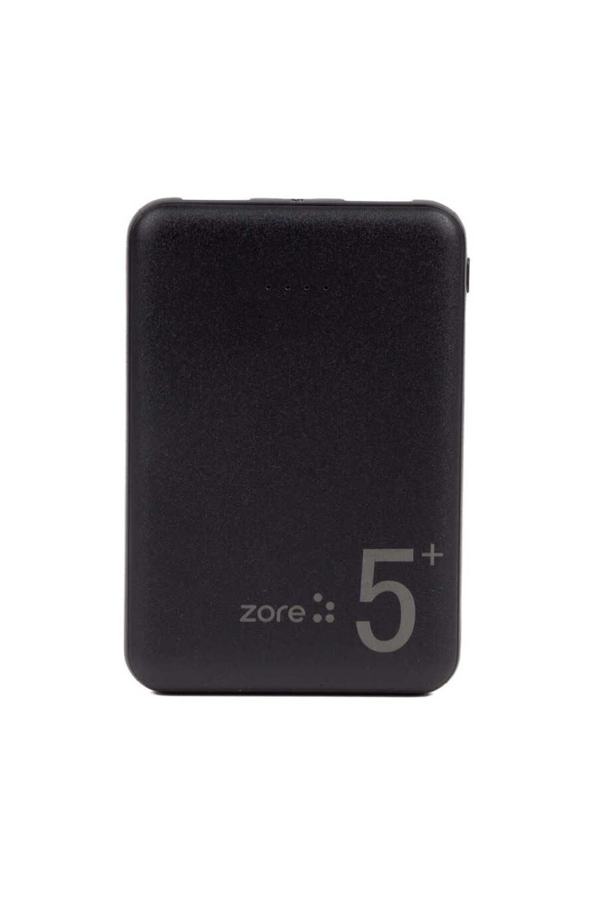 Zore ZR-PW04 Led Işıklı Taşınabilir Powerbank 5000 mAh-Siyah