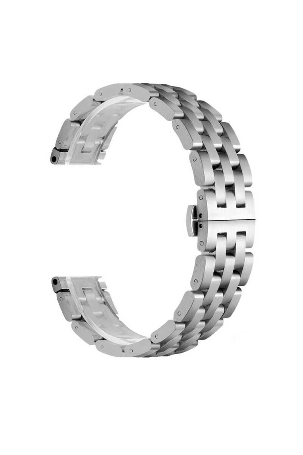 Gear S3 (22mm) Uyumlu KRD-20 Metal Zore Kordon-Gümüş