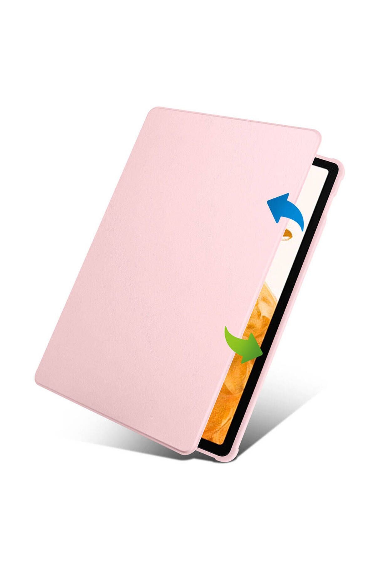 Galaxy Tab S9 Plus Kılıf  Zore Termik Kalem Bölmeli Dönebilen Standlı Kılıf-Pembe