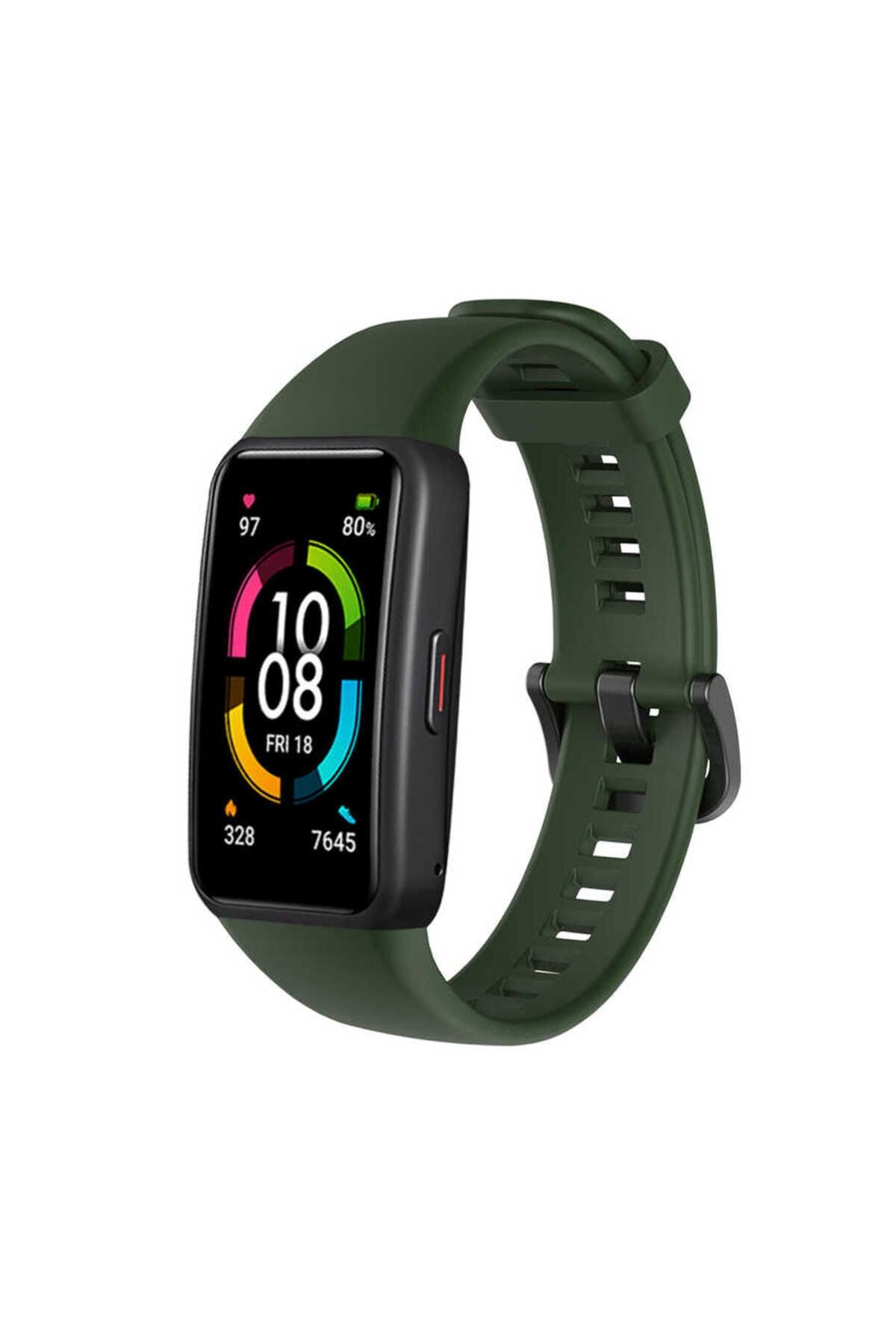 Huawei Band 6 Uyumlu KRD-47 Uyumlu Zore Kordon-Koyu Yeşil