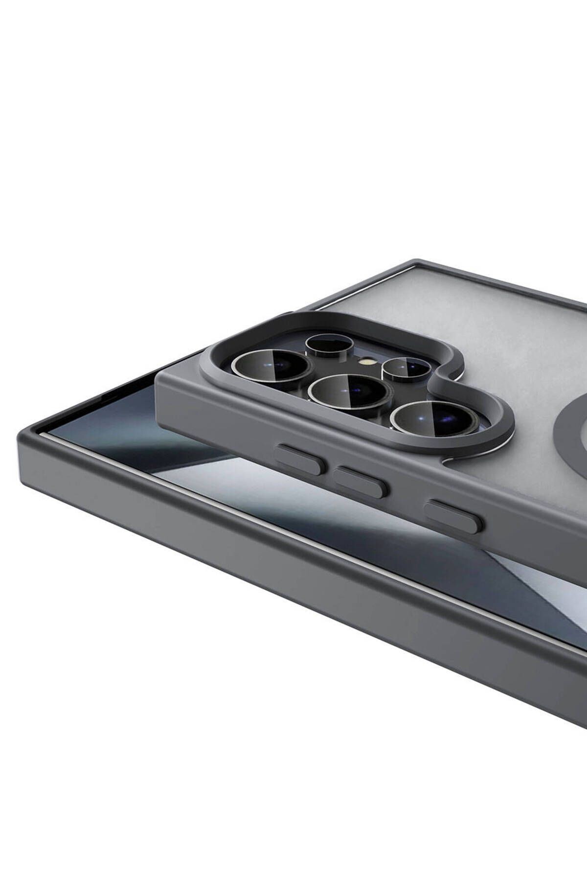 Galaxy S24 Ultra Kılıf Magsafe Şarj Özellikli Mat Arka Yüzey Zore Sio Kapak-Koyu Yeşil
