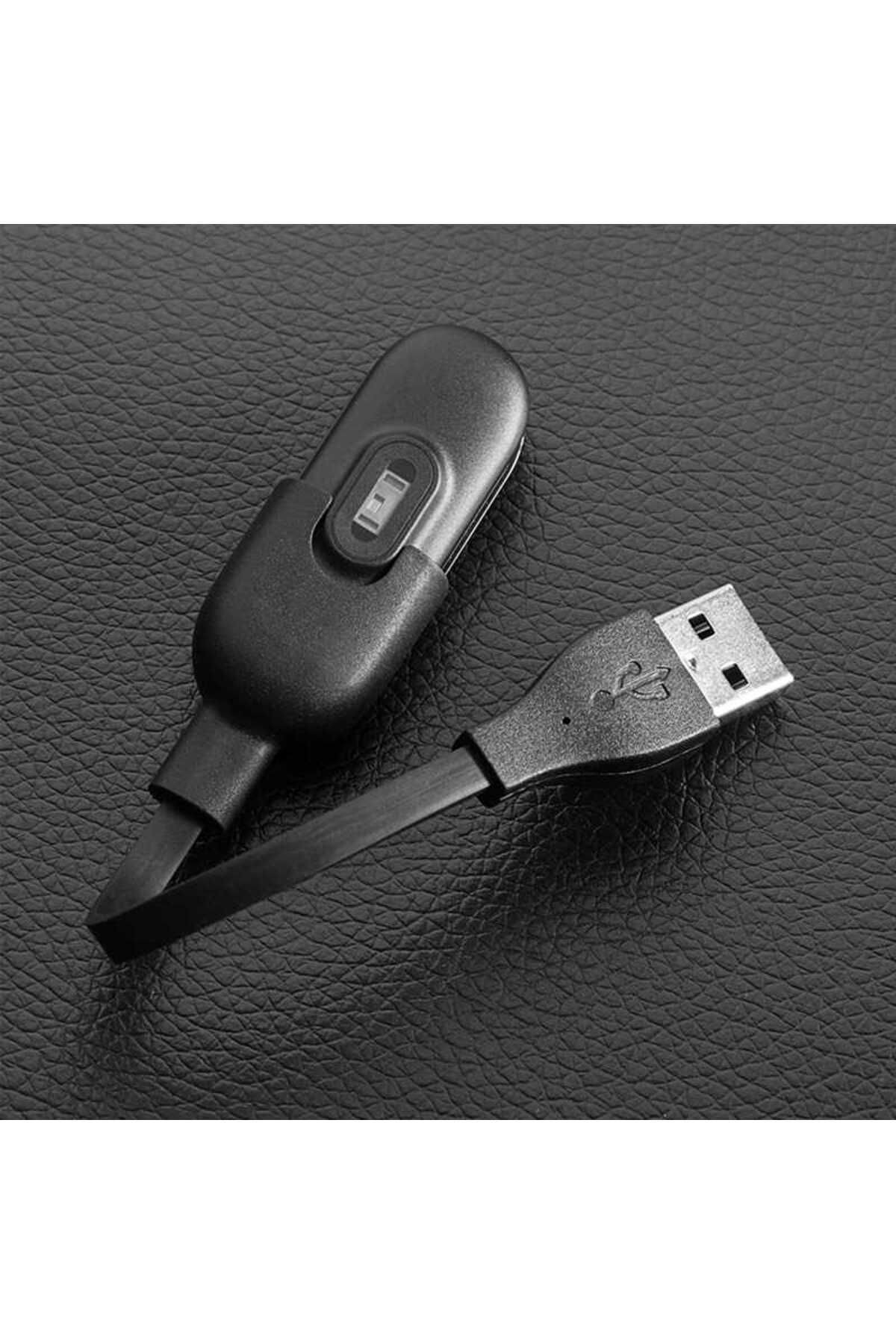 Siyah Xiaomi Mi Band 3 Usb Uyumlu Şarj Kablosu