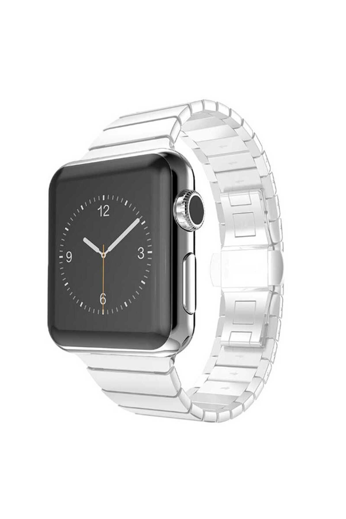 Watch 42mm Uyumlu KRD-16 Seramik Zore Kordon-Beyaz