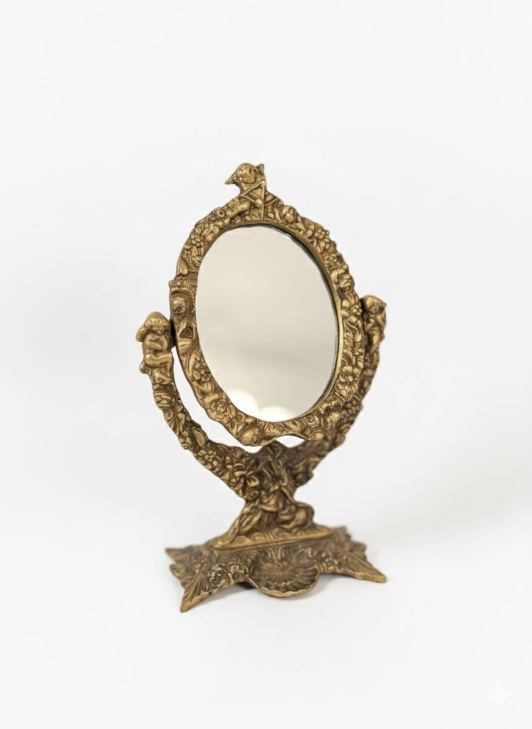 Art Nouveau Bronz Masa Aynası