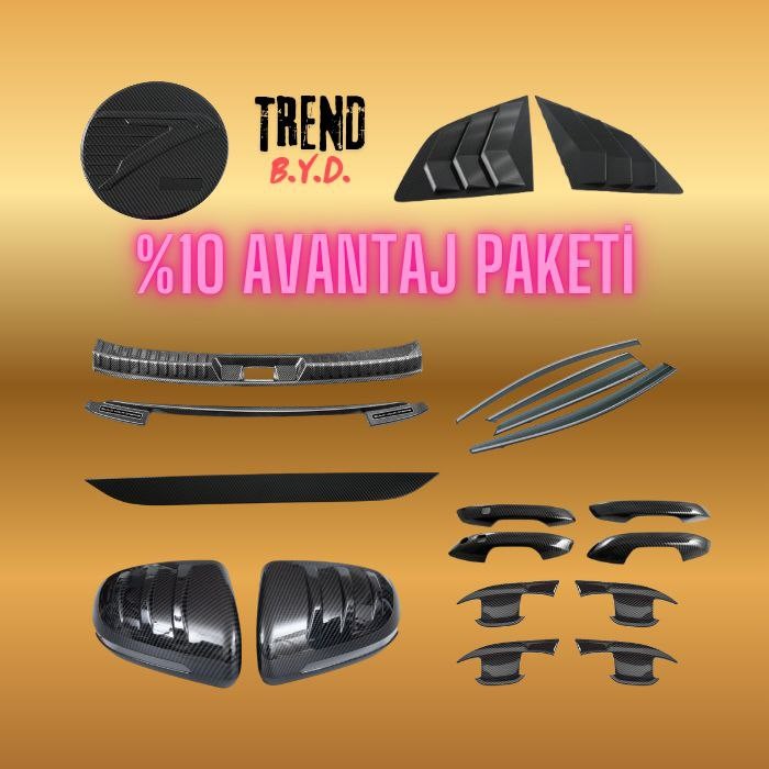BYD Seal U DM-i / EV Dış Mekan Karbon Fiber ve Aksesuar Seti – 7 Parça Premium Paket