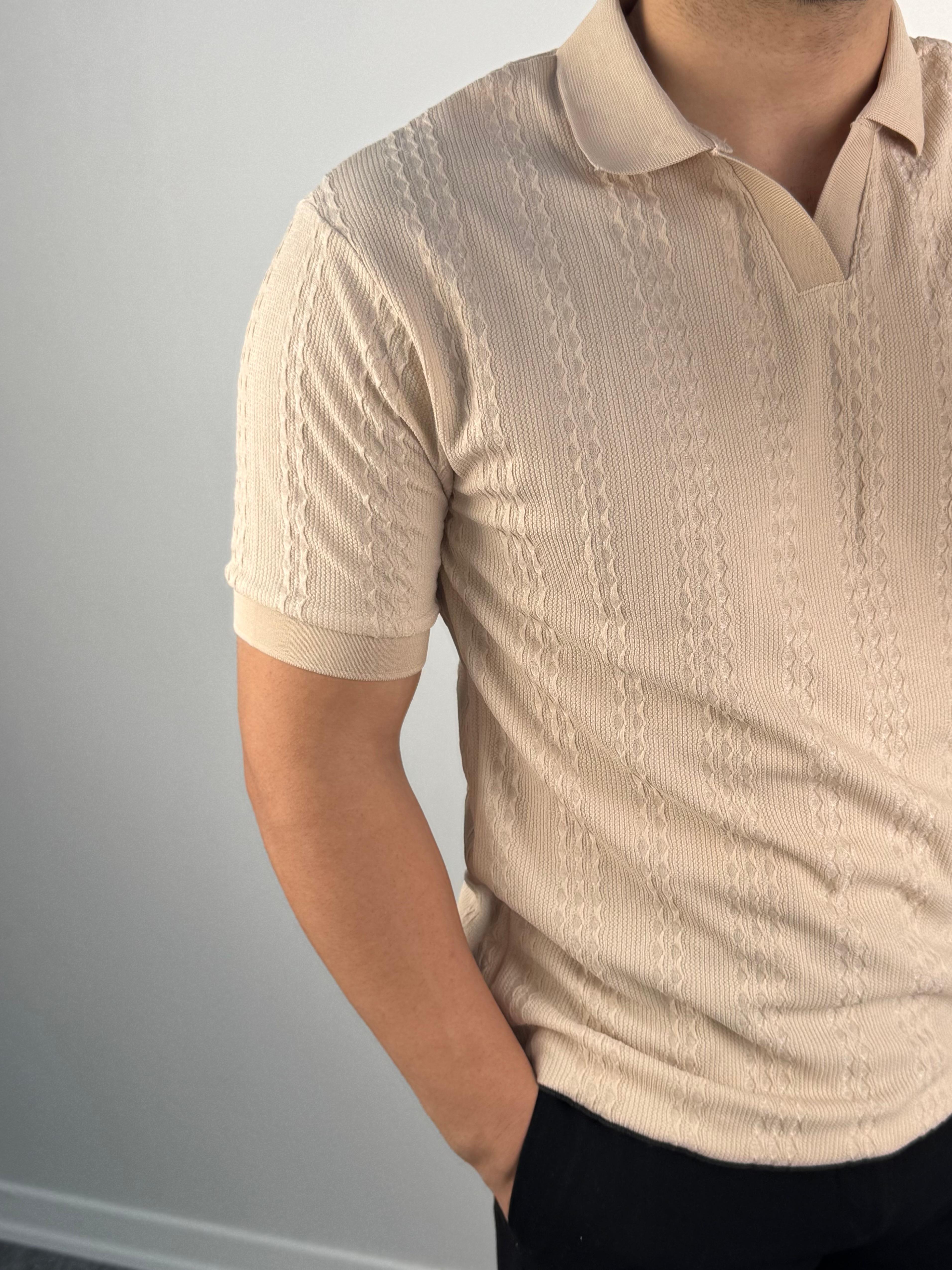 Polo Yaka Desenli T-Shirt