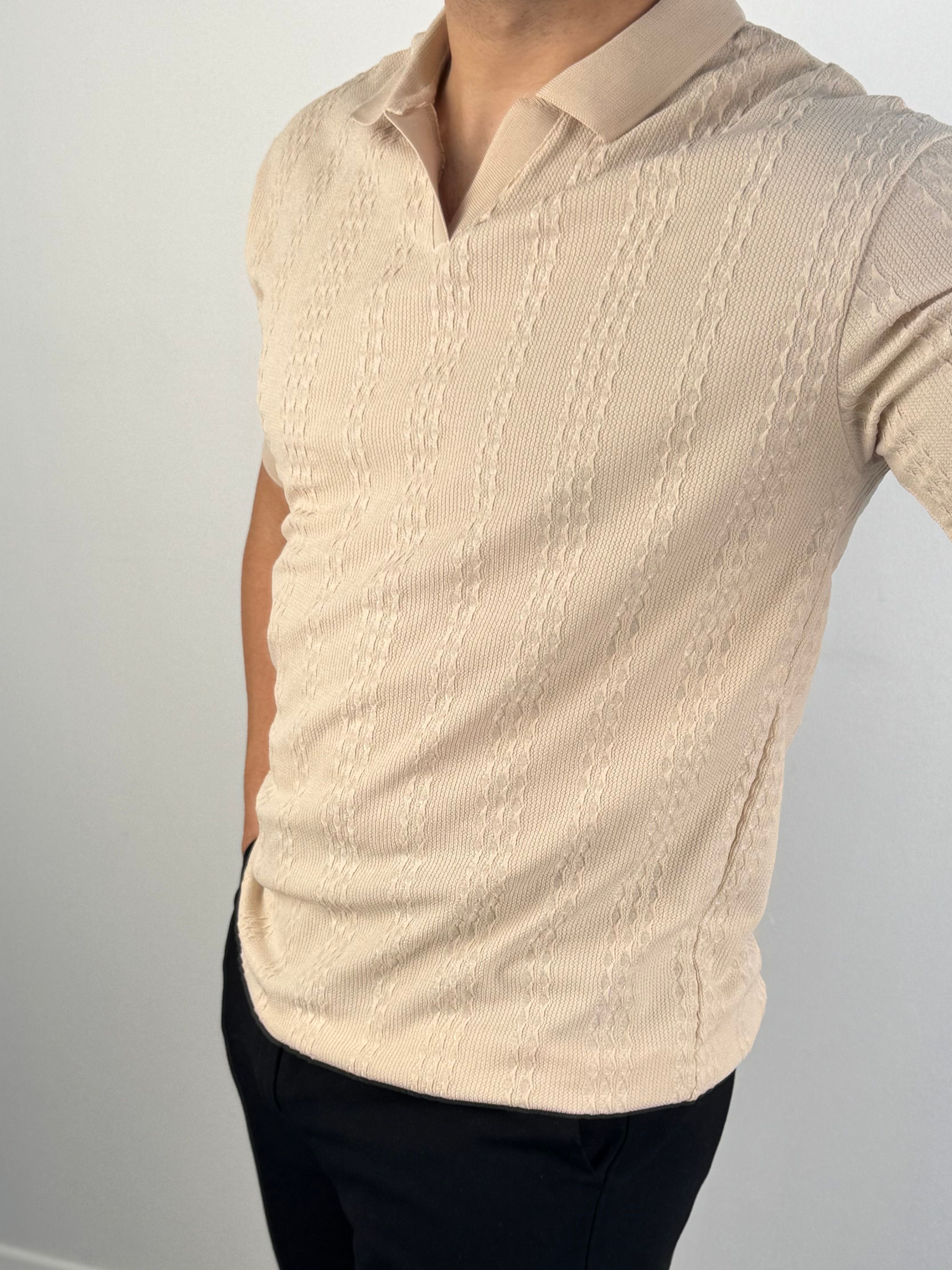 Polo Yaka Desenli T-Shirt