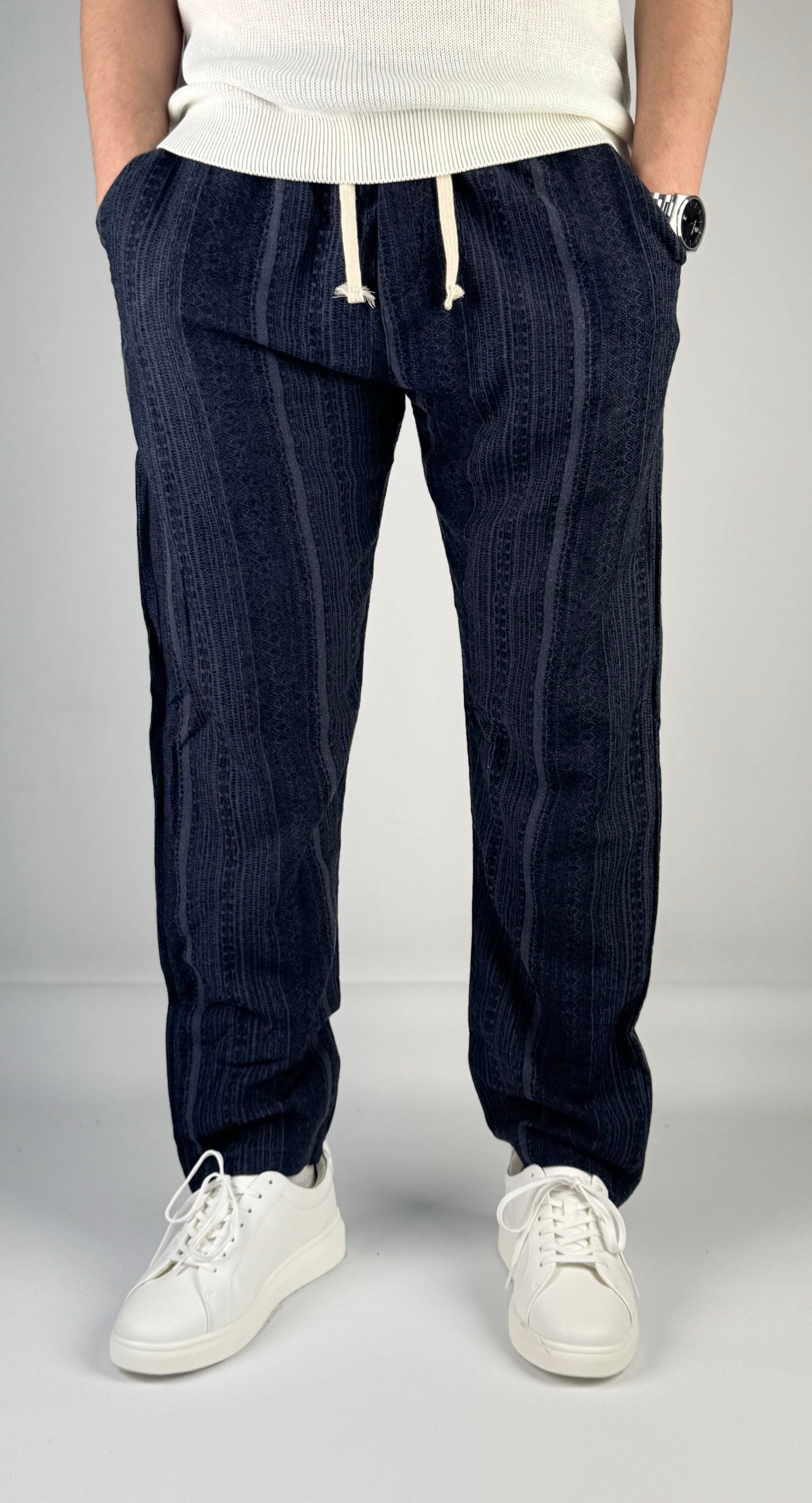 Desenli Baggy Model Lacivert Eşofman